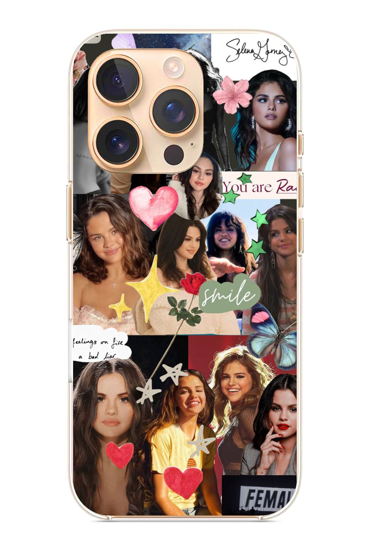 TechTree iPhone 16 Pro Uyumlu Selena Gomez Şeffaf Silikon Kılıf