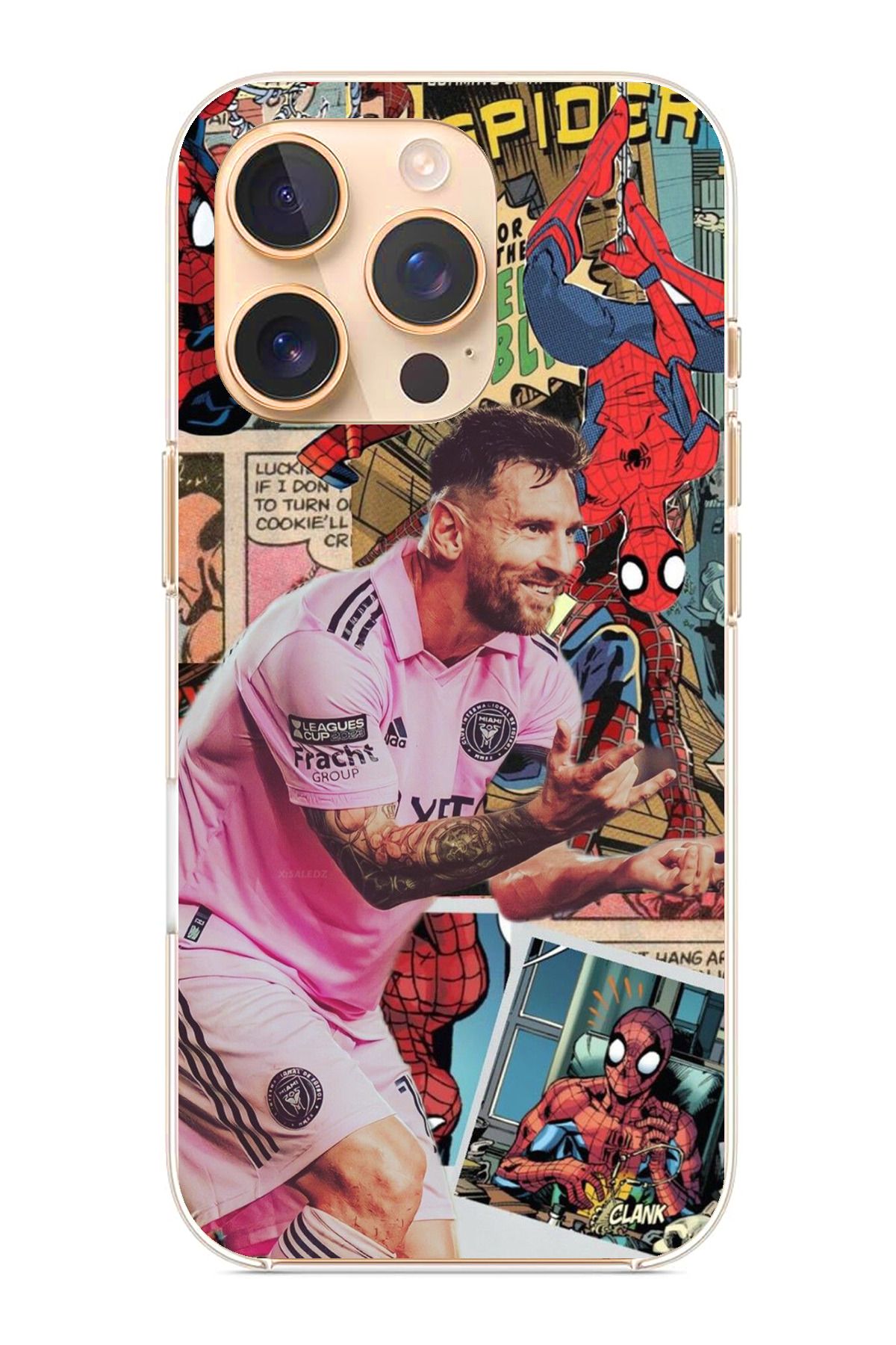 TechTree iPhone 16 Pro Uyumlu Messi Miami Şeffaf Silikon Kılıf
