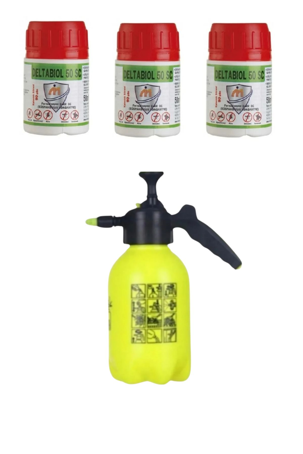 serdaroğlu Deltabiol SC50 50ML 3 Adet/Sivrisinek Hamamböceği Kene İlacı/2Lt İlaçlama Pompası