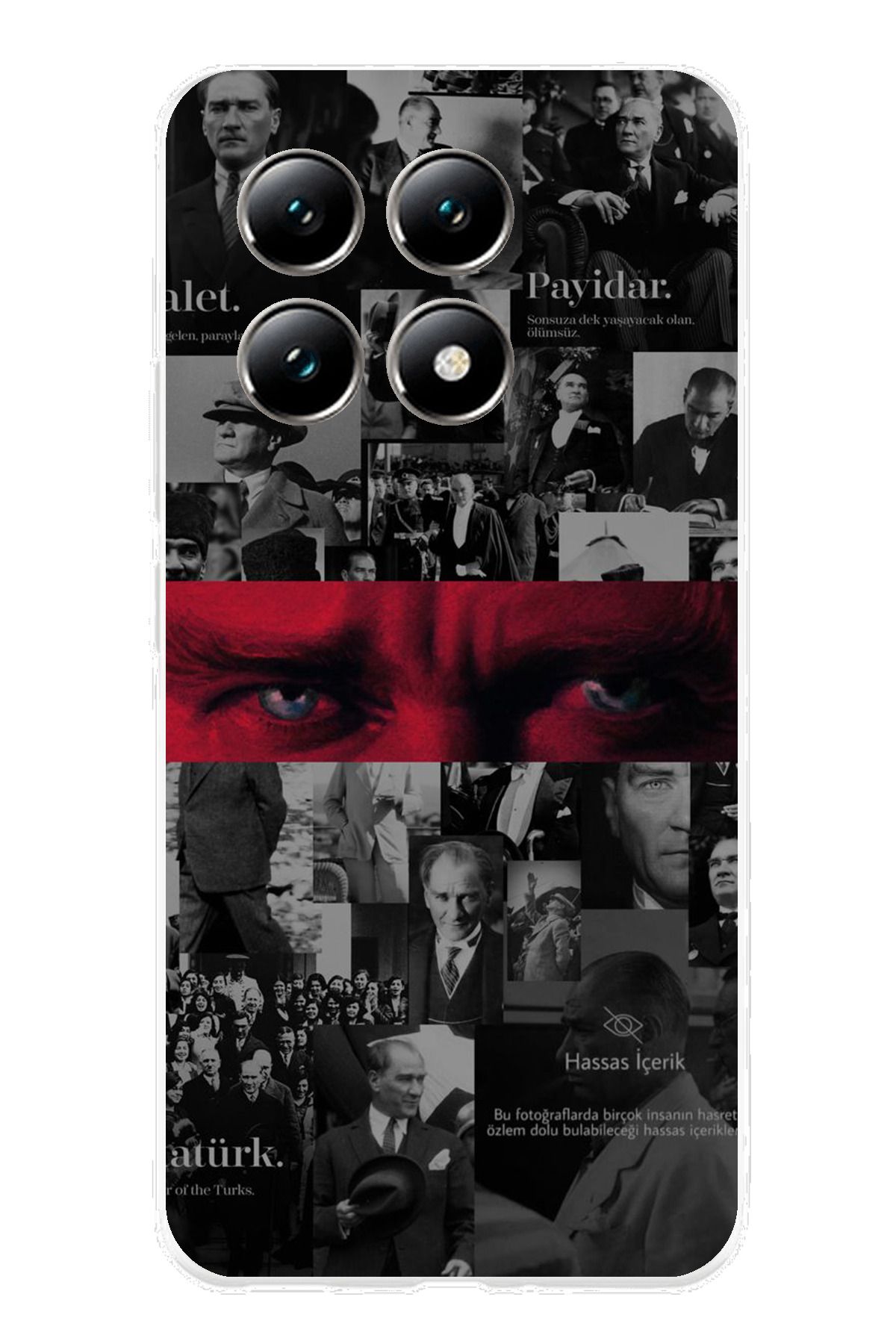 TechTree Mi 14T PRO Uyumlu Atatürk Gözler Tasarım Şeffaf Silikon Kılıf
