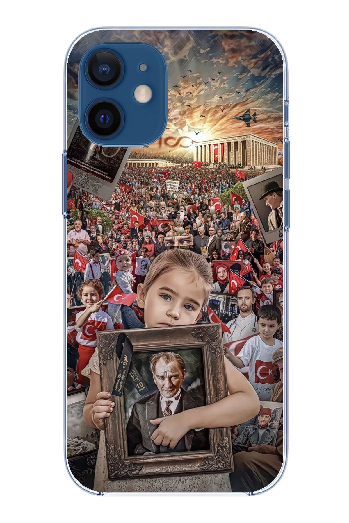 TechTree iPhone 12 Mini Uyumlu Atatürk Anıtkabir Şeffaf Silikon Kılıf