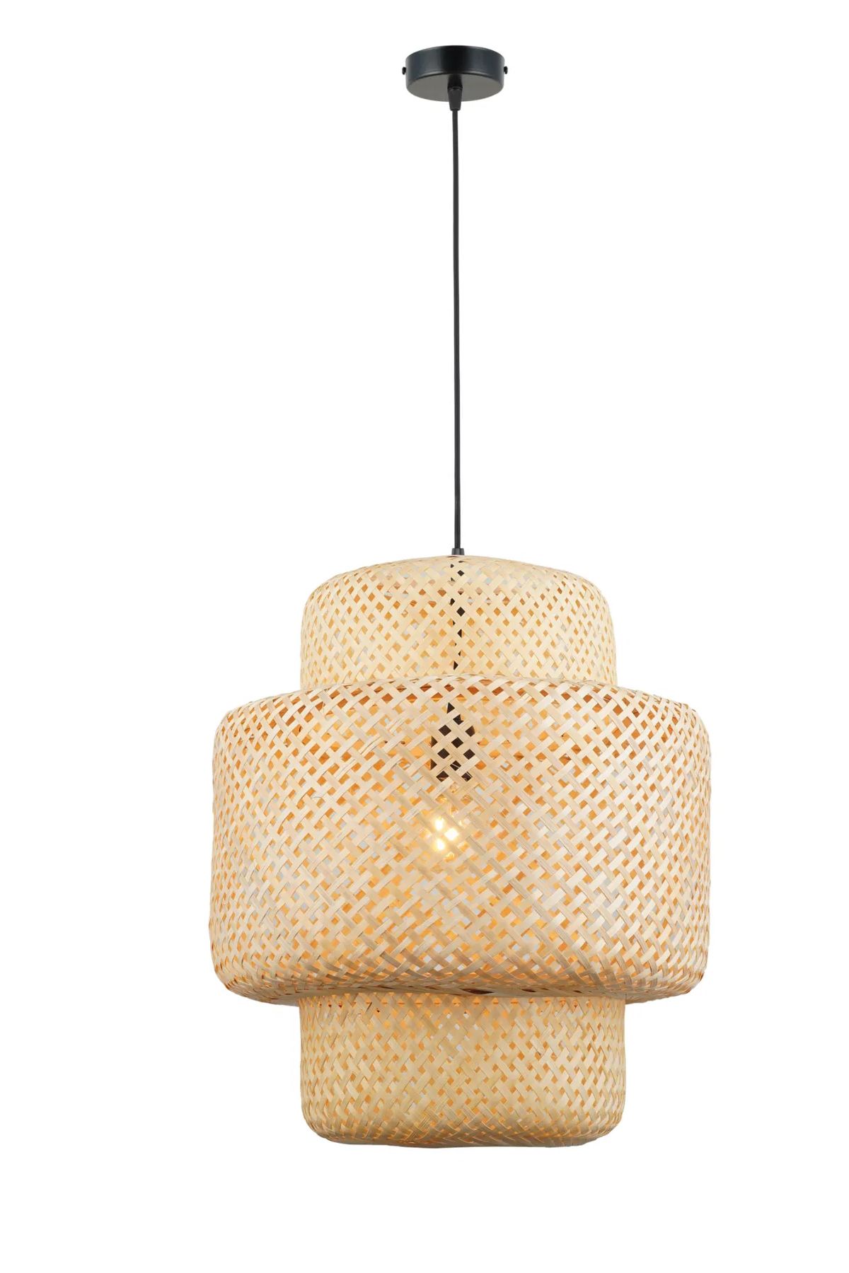 Alvina Aydınlatma Bambu Maly Sarkıt Avize Lamba 30 cm - Iskandinav, Modern,