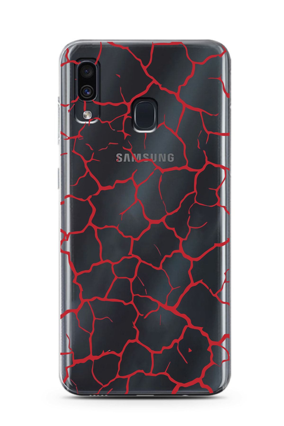 moonset Samsung Galaxy A20 / A30 Uyumlu Şekiller Tasarımlı Baskılı Şeffaf Telefon Kılıfı