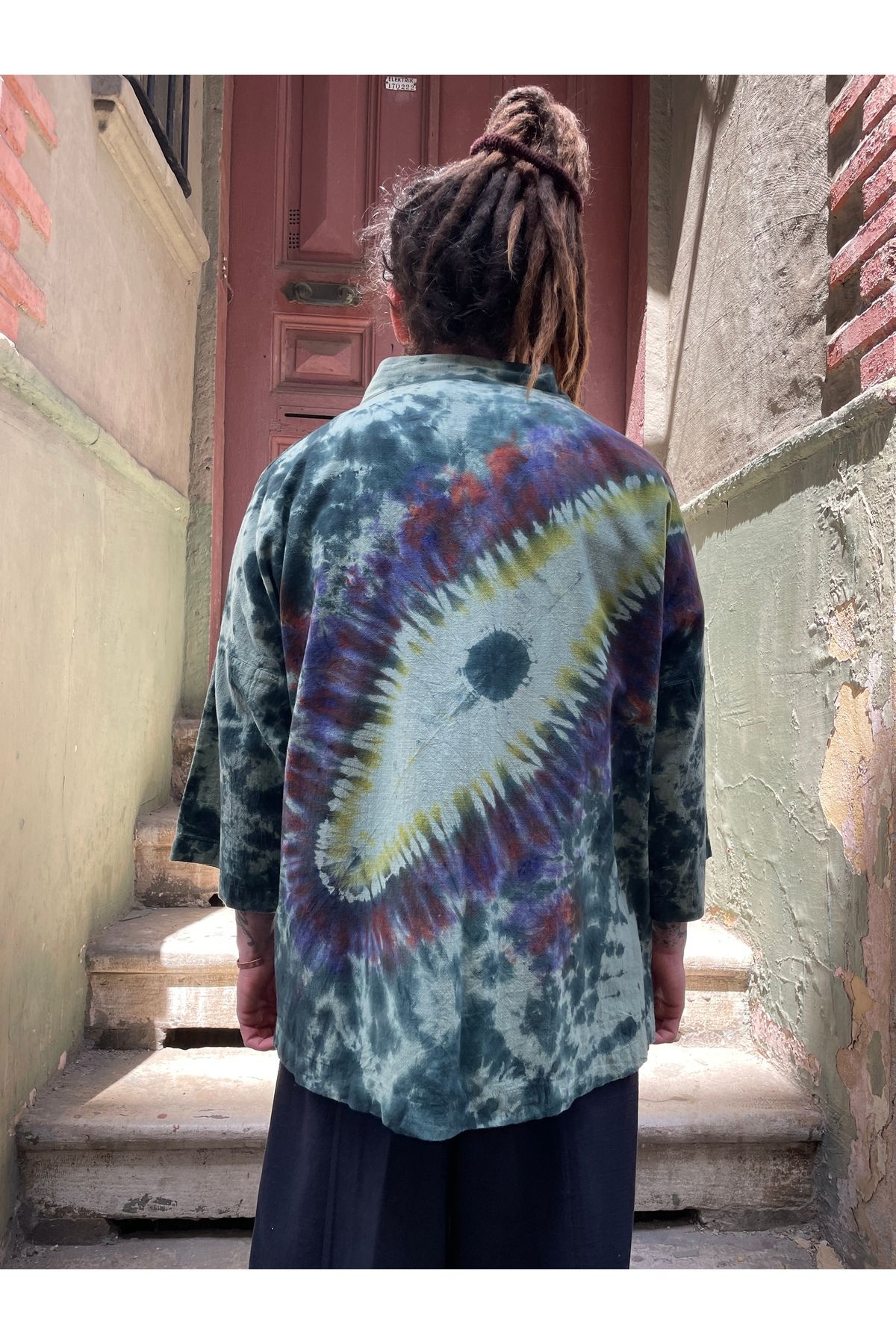 Bohoyasam Tasarım Erkek Kimono, Bohem Batik Kimono, Tie Dye, Kimono, Festival Kaftan, Festival, Çakra