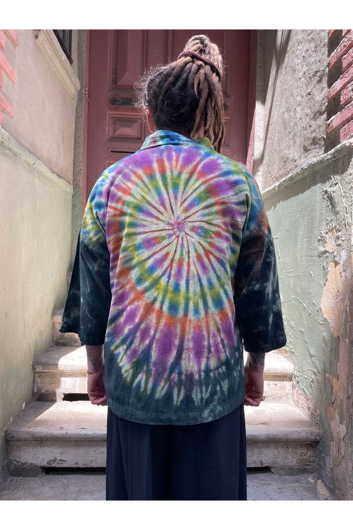 Bohoyasam Tasarım Erkek Kimono, Bohem Batik Kimono, Tie Dye, Kimono, Festival Kaftan, Festival, Çakra
