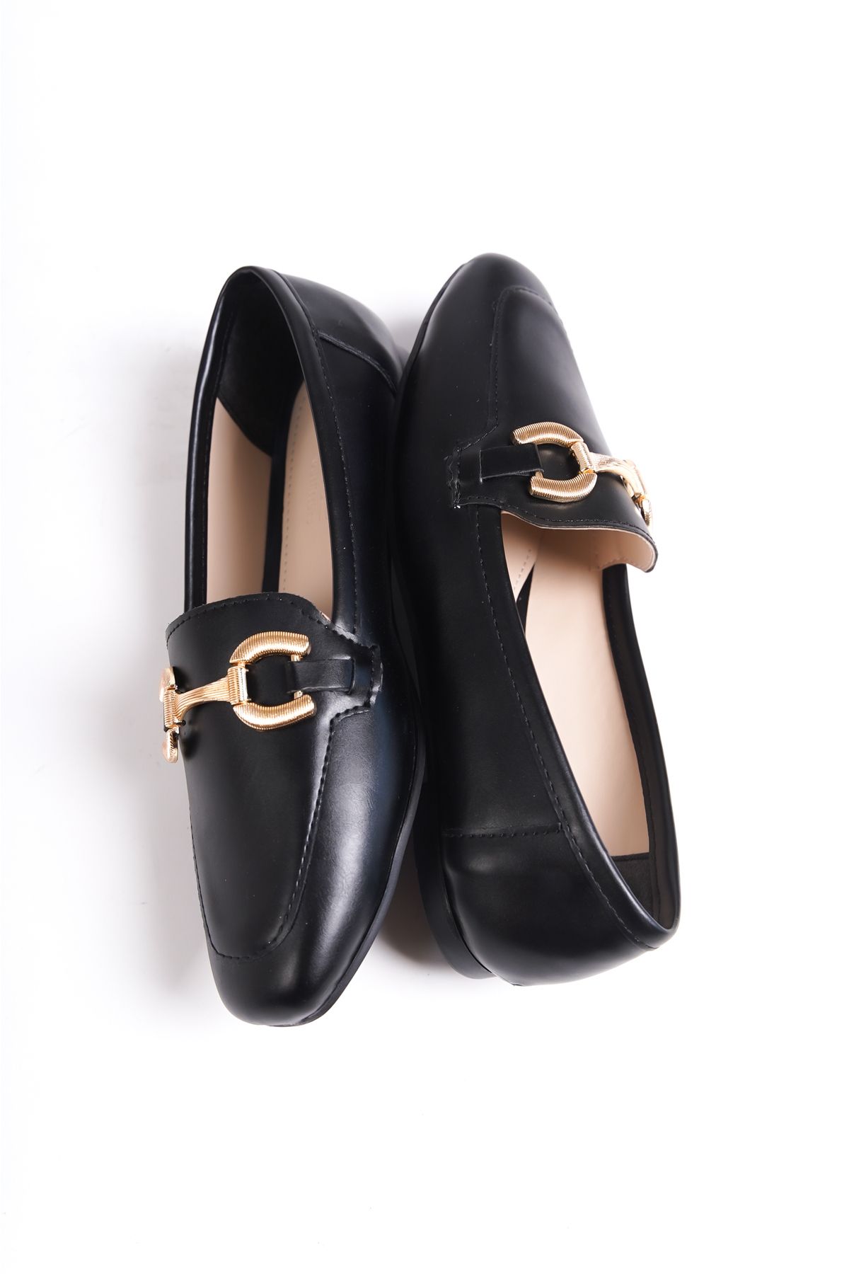 لوفر مشکی زنانه Loafer با لوازم جانبی دست و پنجه نرم Capone Outfitters