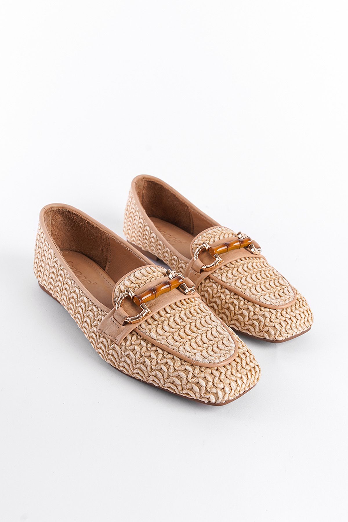 لوفر نود زنانه Wicker Handikali چرمی Loafer کفش Capone Outfitters