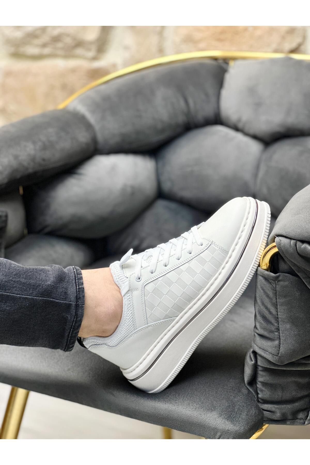 ByItallanoshoes WHİTE ALEX 0069 HAKİKİ DERİ GÜNLÜK ERKEK SNEAKER BEYAZ