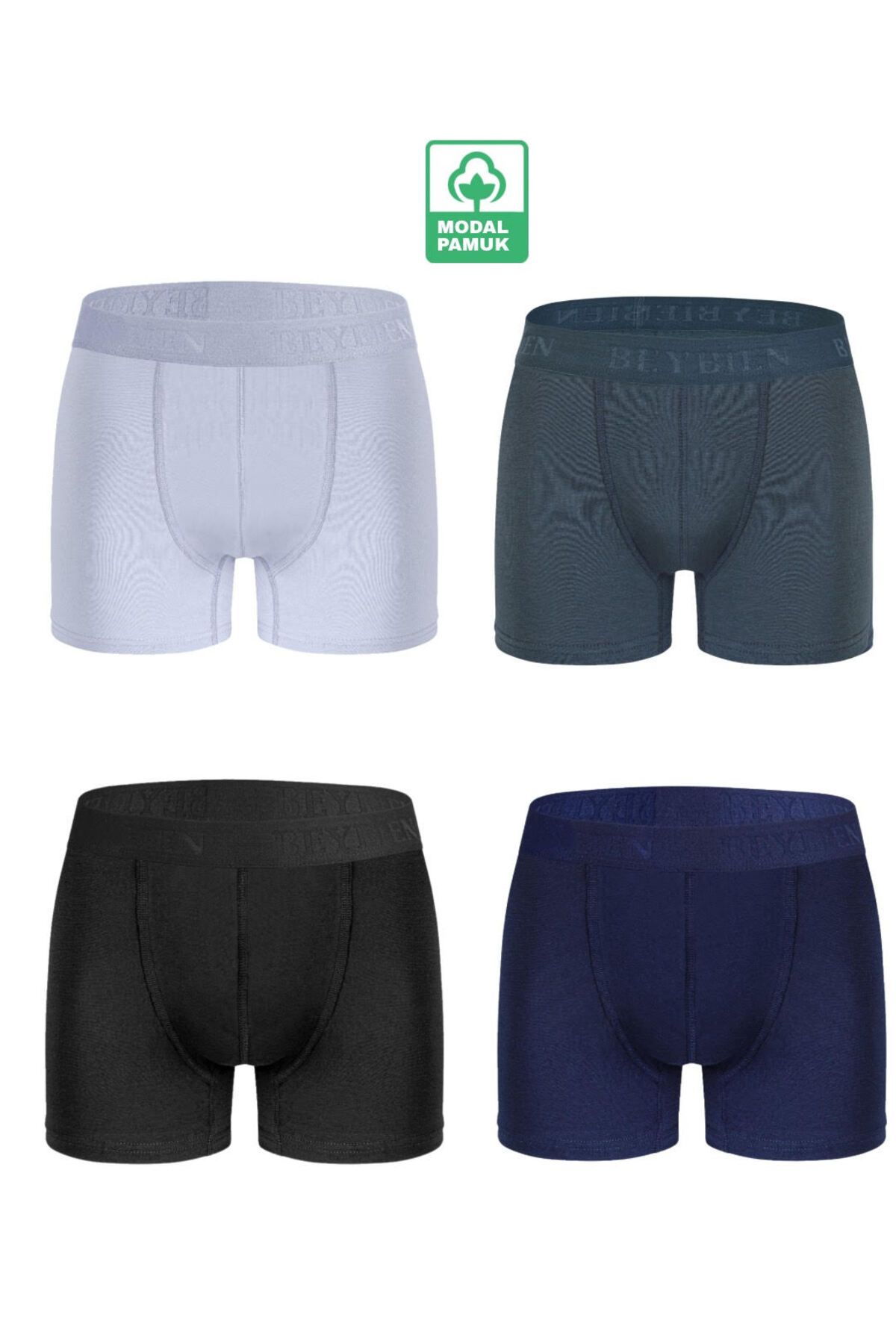 Beybien Erkek 4'lü Modal Pamuklu Boxer