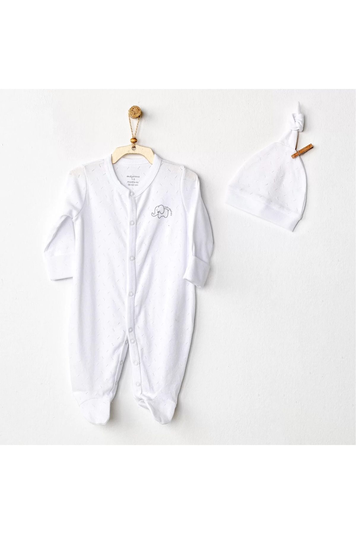 Shop58 Jacquard Bebek Tulum Takım White