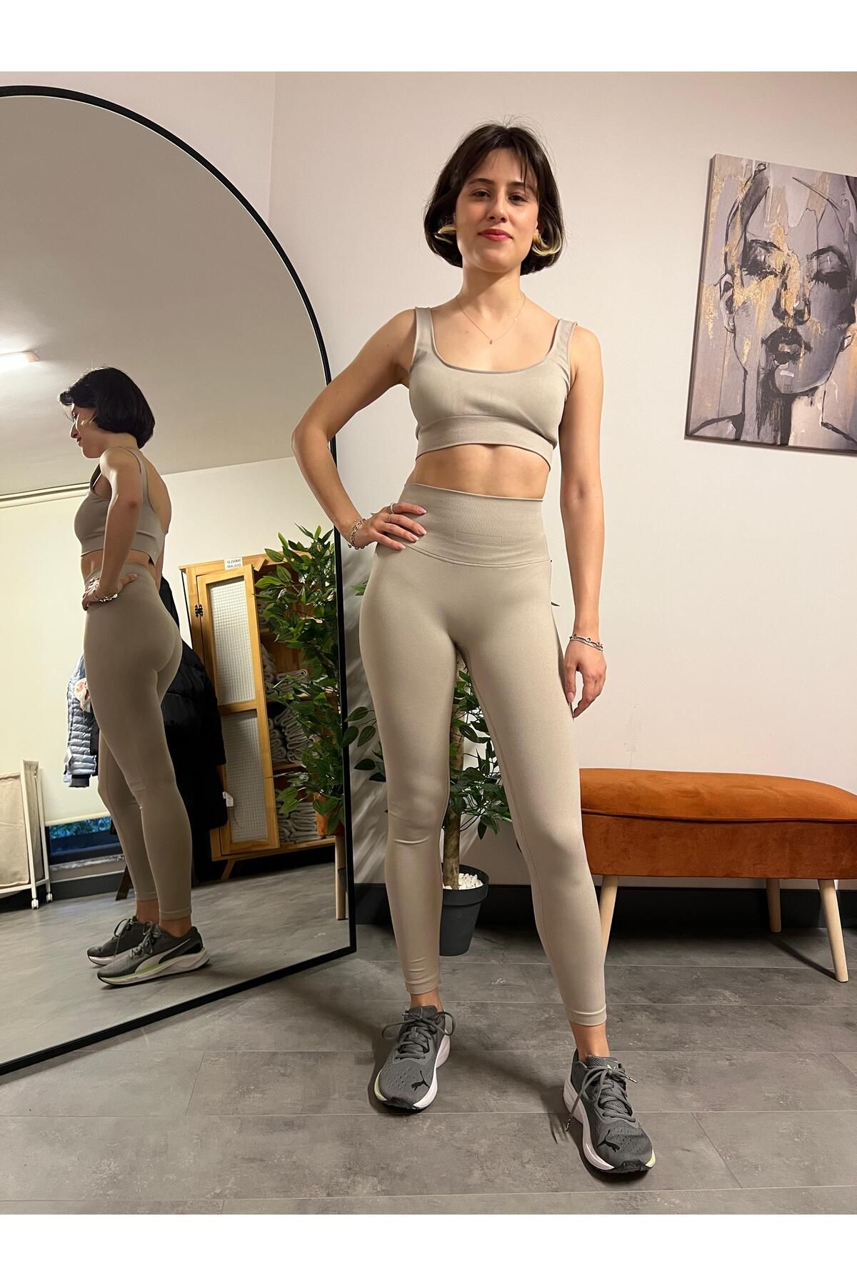 Tria Body TOZ PEMBE SEAMLESS PUSH UP ETKİLİ TAYT