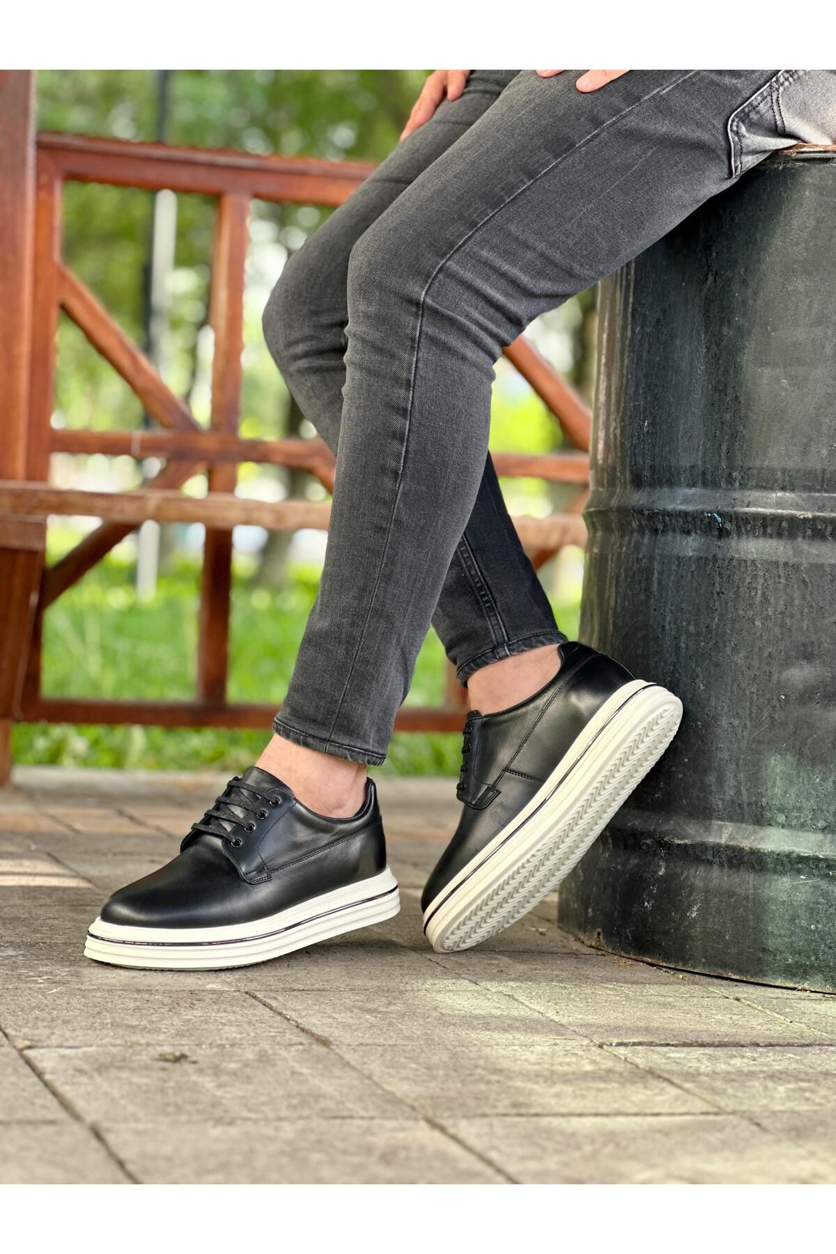 ByItallanoshoes BLACK LUPA 0068 HAKİKİ DERİ GÜNLÜK ERKEK SNEAKER SİYAH
