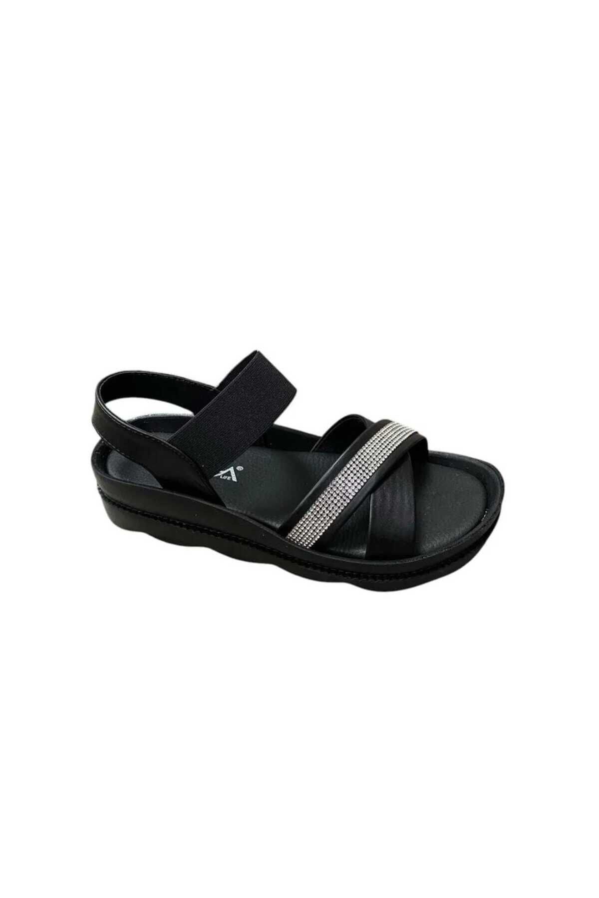 Butik VOGA KADIN ORTOPEDİK YUMUŞAK TABAN HAFİF TOPUKLU SANDALET