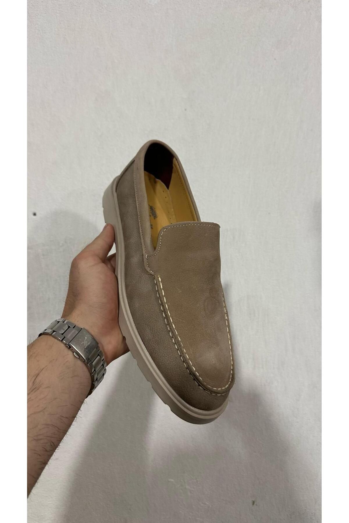 Greyybull Shoes bej günlük rok loafer ayakkabı-siyah yazlık hafif rahat ayakkabı