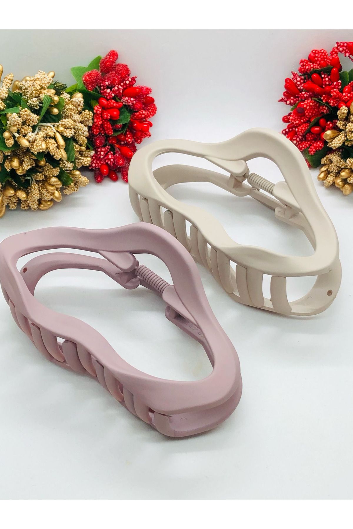 İnDerin Kadın Soft Renkli Mandal Toka Saç Tokası 11 cm Büyük Boy 2'li