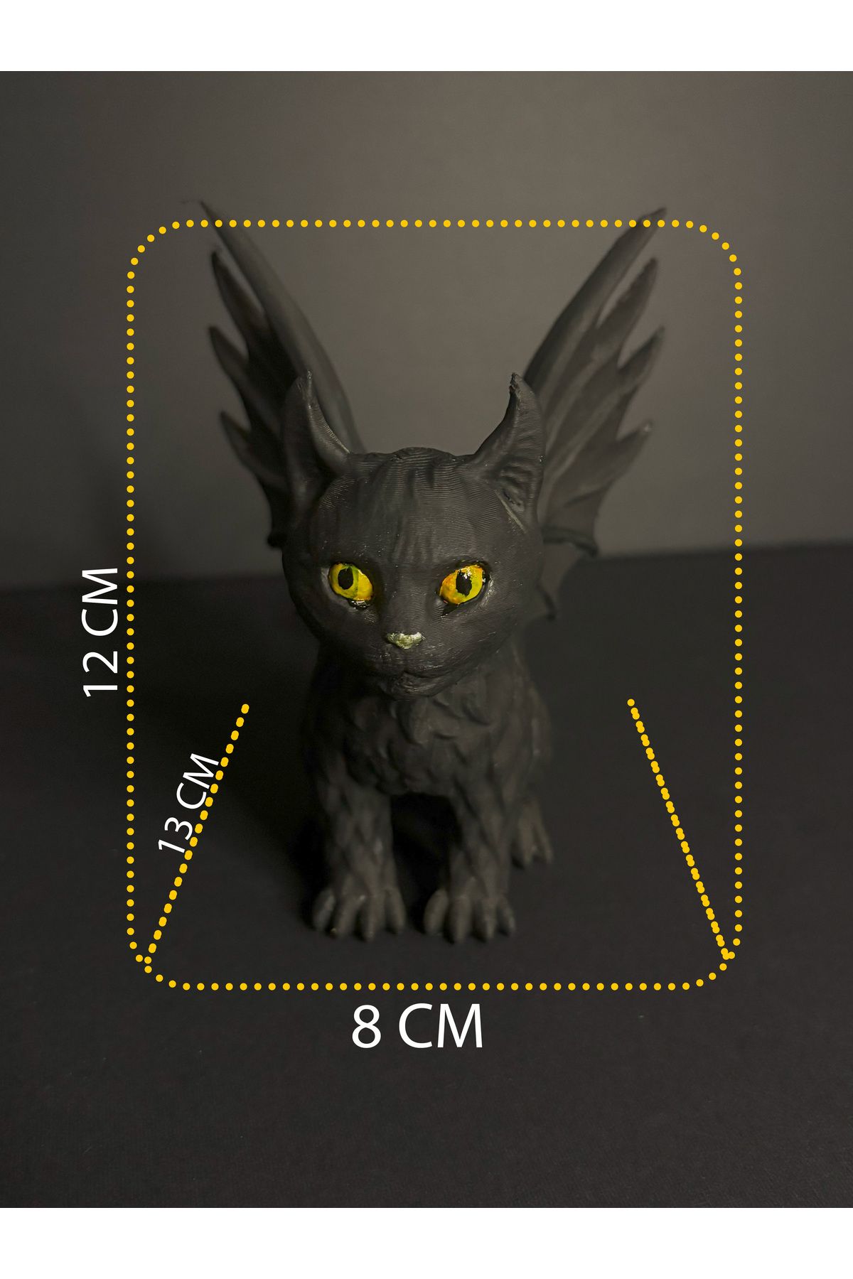 Gragold3Design Siyah Şeytani Kedi Dekoratif Aksesuar | Gotik Tasarım
