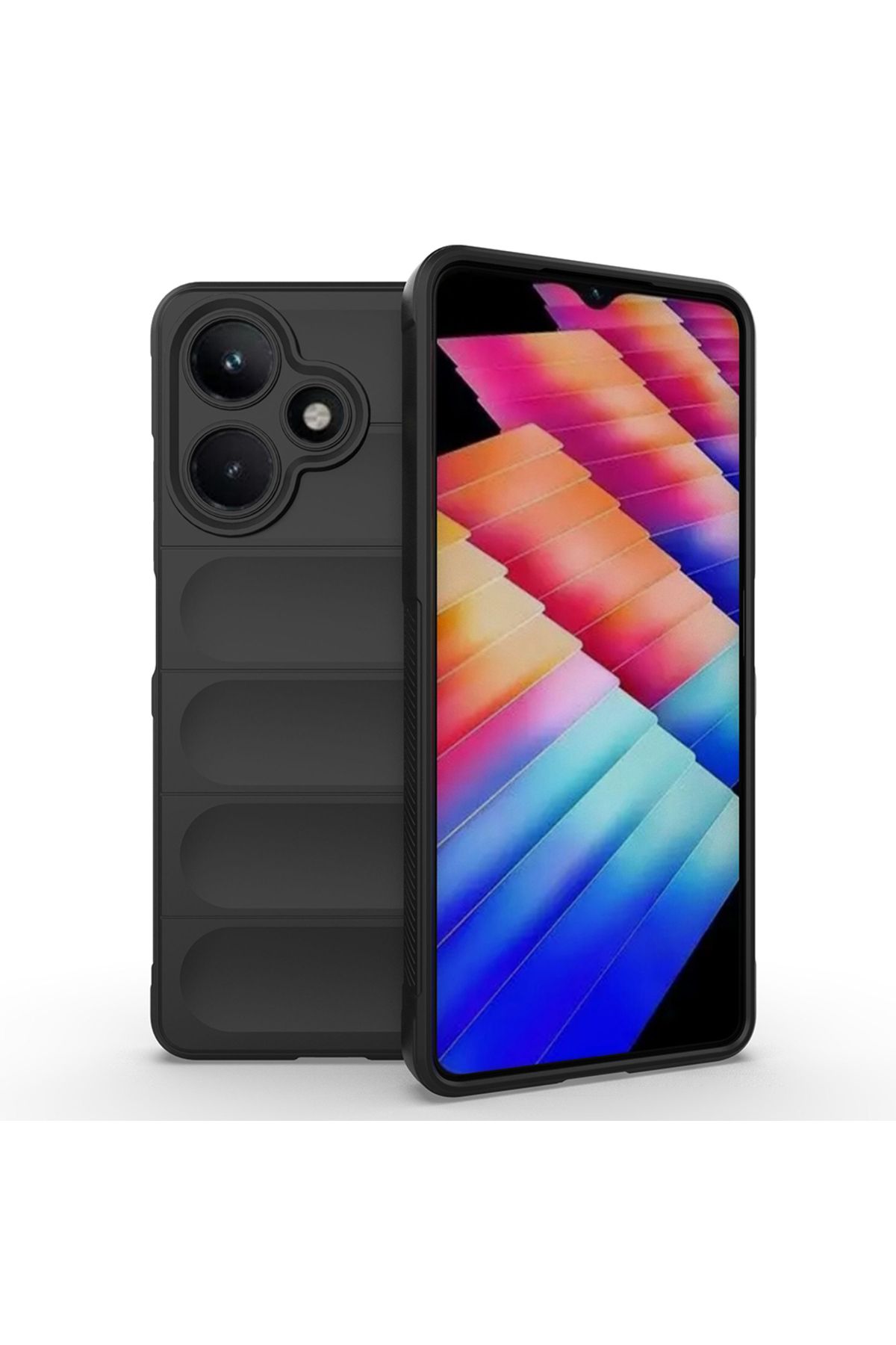 Başkenttekno İnfinix Hot 30 Kılıf Esnek TPU Oyuklu Arka Yüzey Tasarımlı Etnik Silikon Kapak