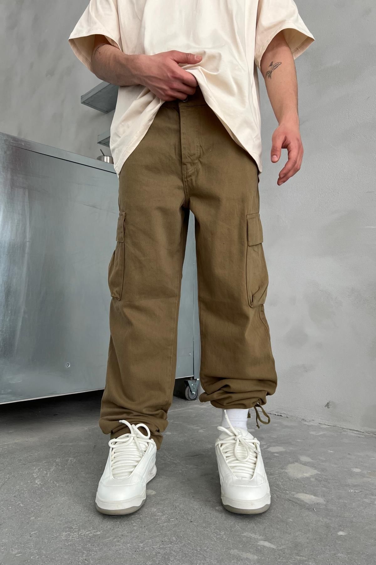 Jr.Crime Çift Cepli Kargo Model Yeşil Gabardin Pantolon