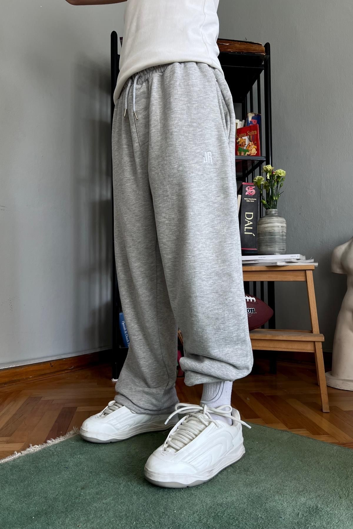 Jr.Crime JR Nakışlı Gri Baggy Fit Eşofman ESF568
