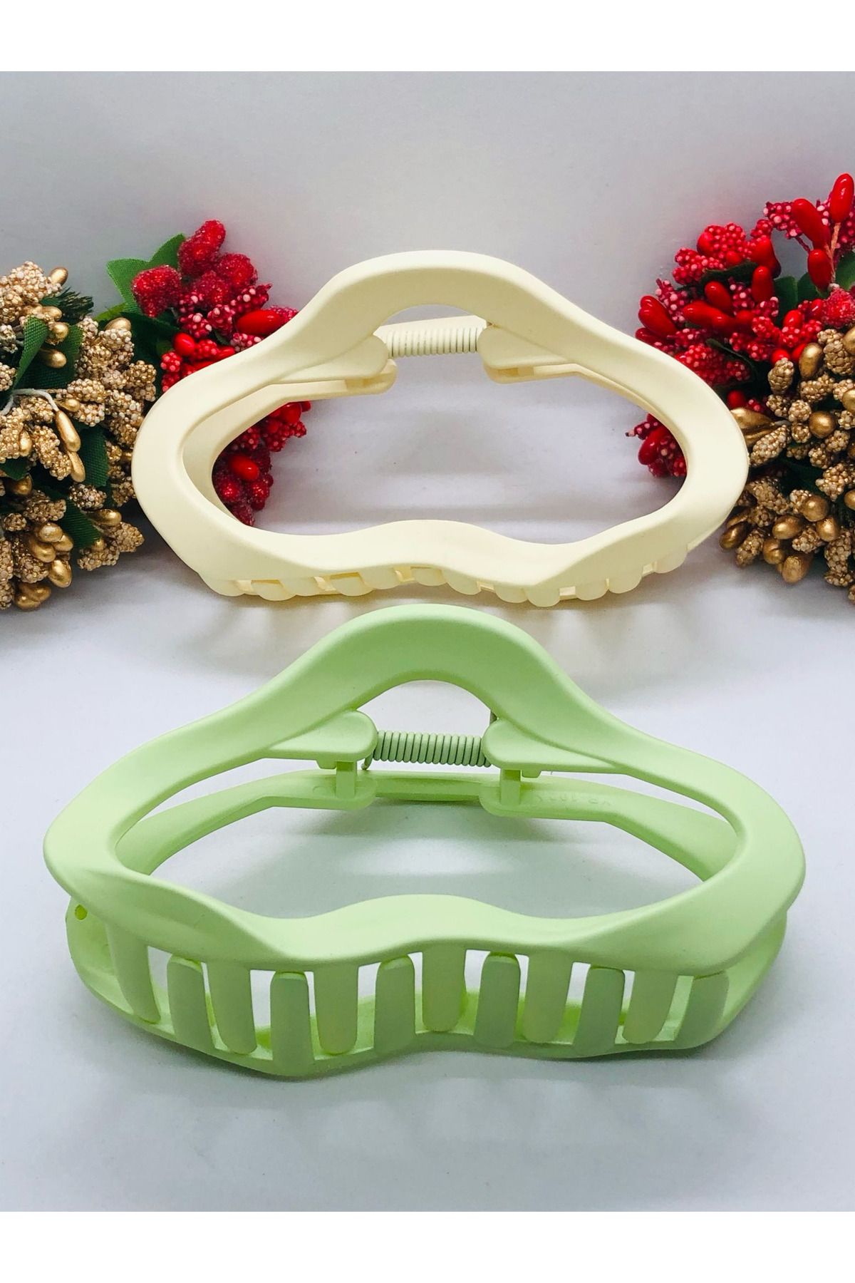 İnDerin Kadın Soft Renkli Mandal Toka Saç Tokası 11 cm Büyük Boy 2'li