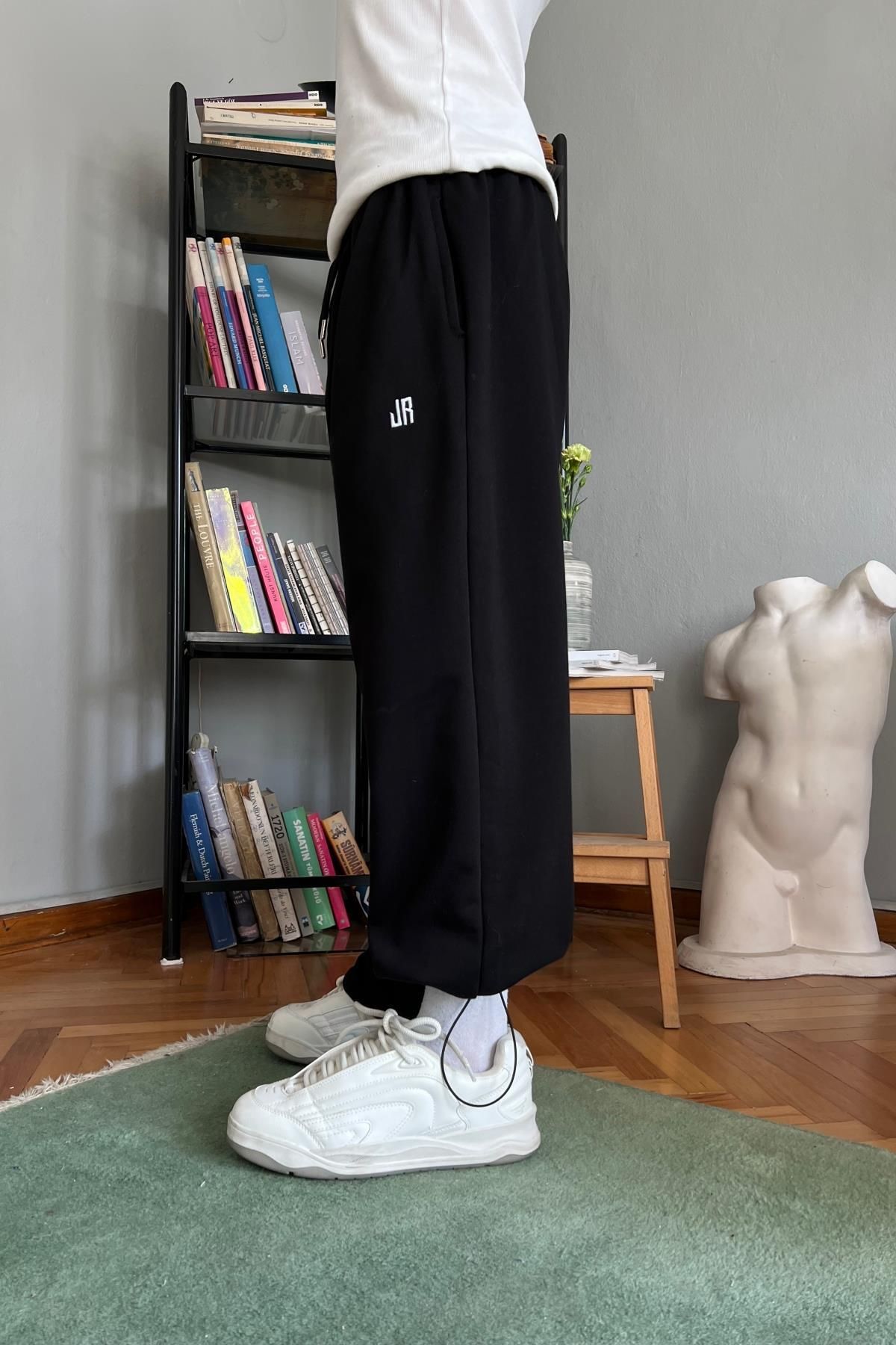 Jr.Crime JR Nakışlı Siyah Baggy Fit Eşofman ESF566