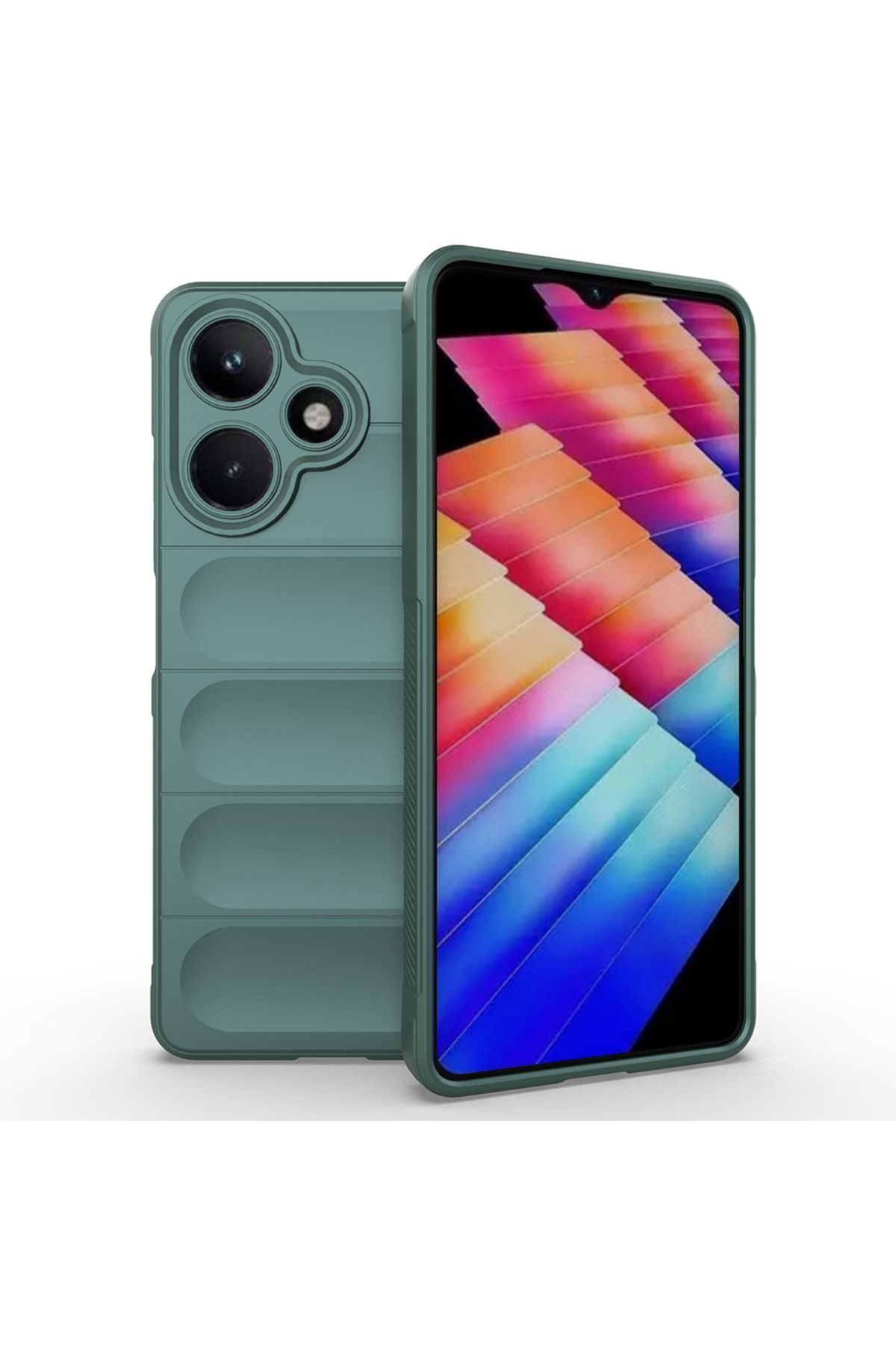 Başkenttekno İnfinix Hot 30 Kılıf Esnek TPU Oyuklu Arka Yüzey Tasarımlı Etnik Silikon Kapak