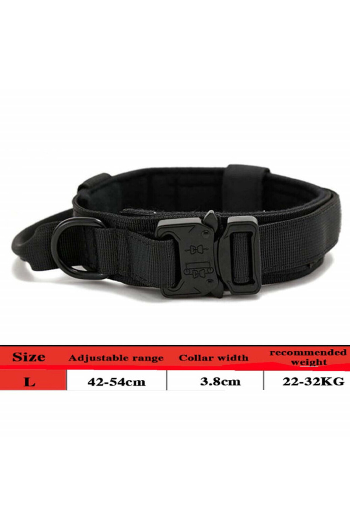 PUFO-Army collar for medium or large dogs, black, size L 5