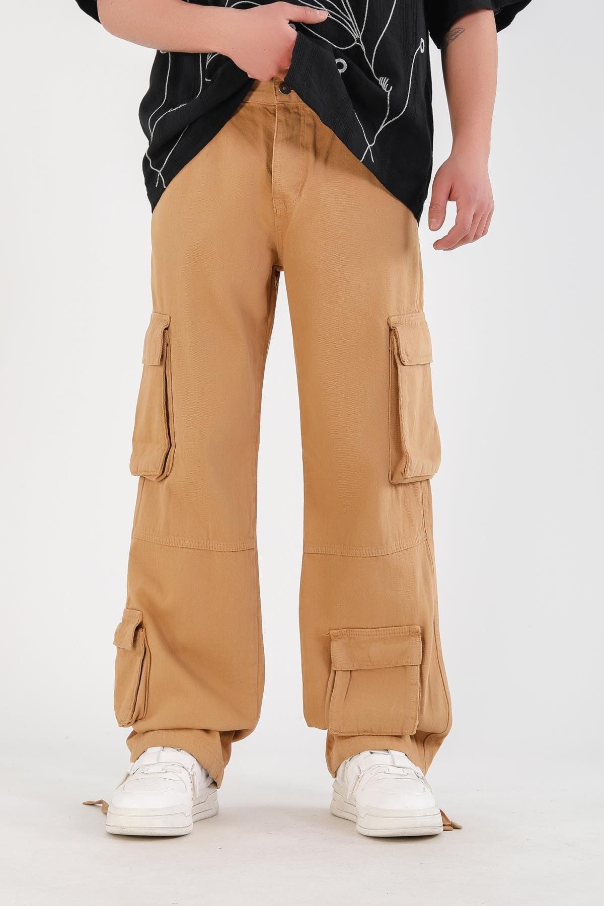 Jr.Crime Full Cepli Kargo Model Hardal Gabardin Pantolon
