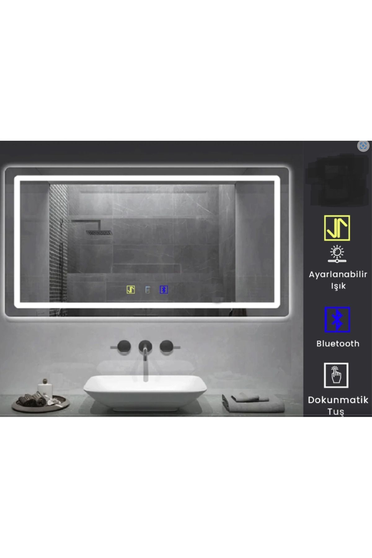 Erciyes home BLUETOOTH' LU DOKUNMATİK LEDLİ AYNA 80*60 CM