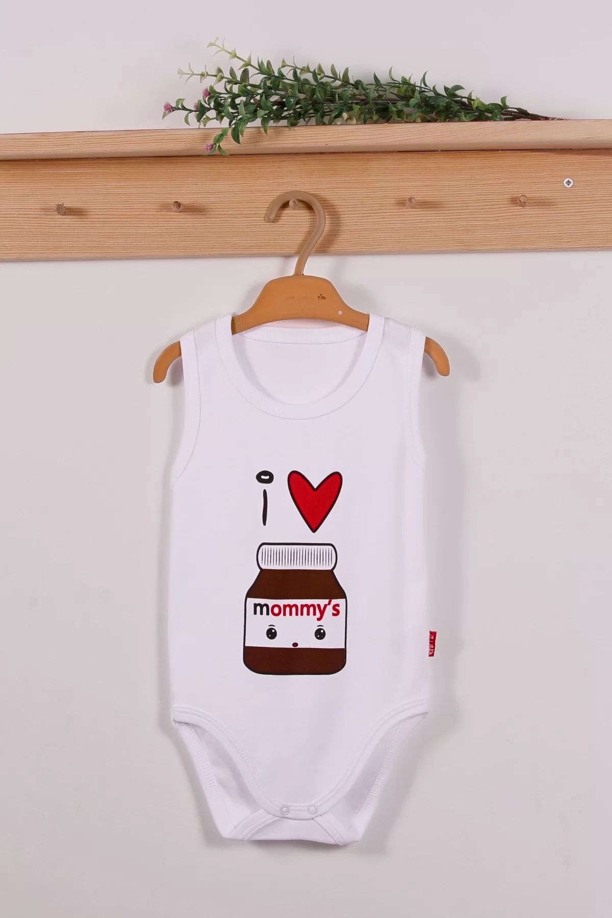 Shop58 Mommy's Cikolata Desenli Askılı Unisex Body