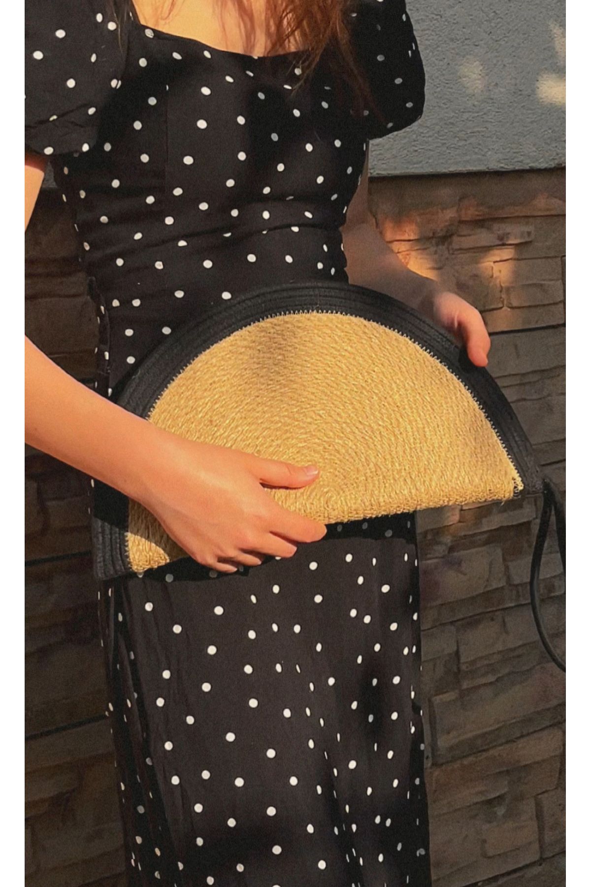 Mirel çanta HASIR CLUTCH EL ÇANTASI