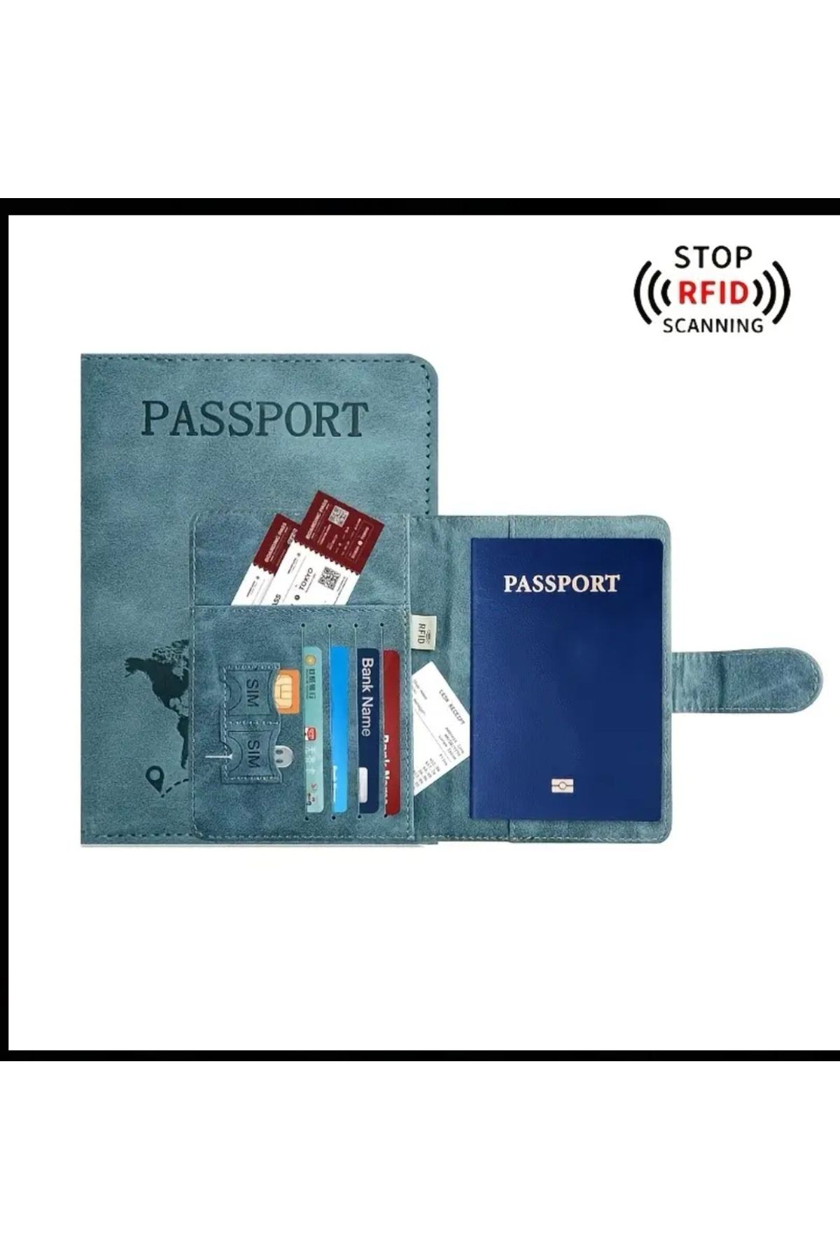 ORGANICYOU YIWU Pasaport Tutucu Süet Rfid Korumalı Pasaport Cüzdanı , Hafif, Manyetik Kapatma