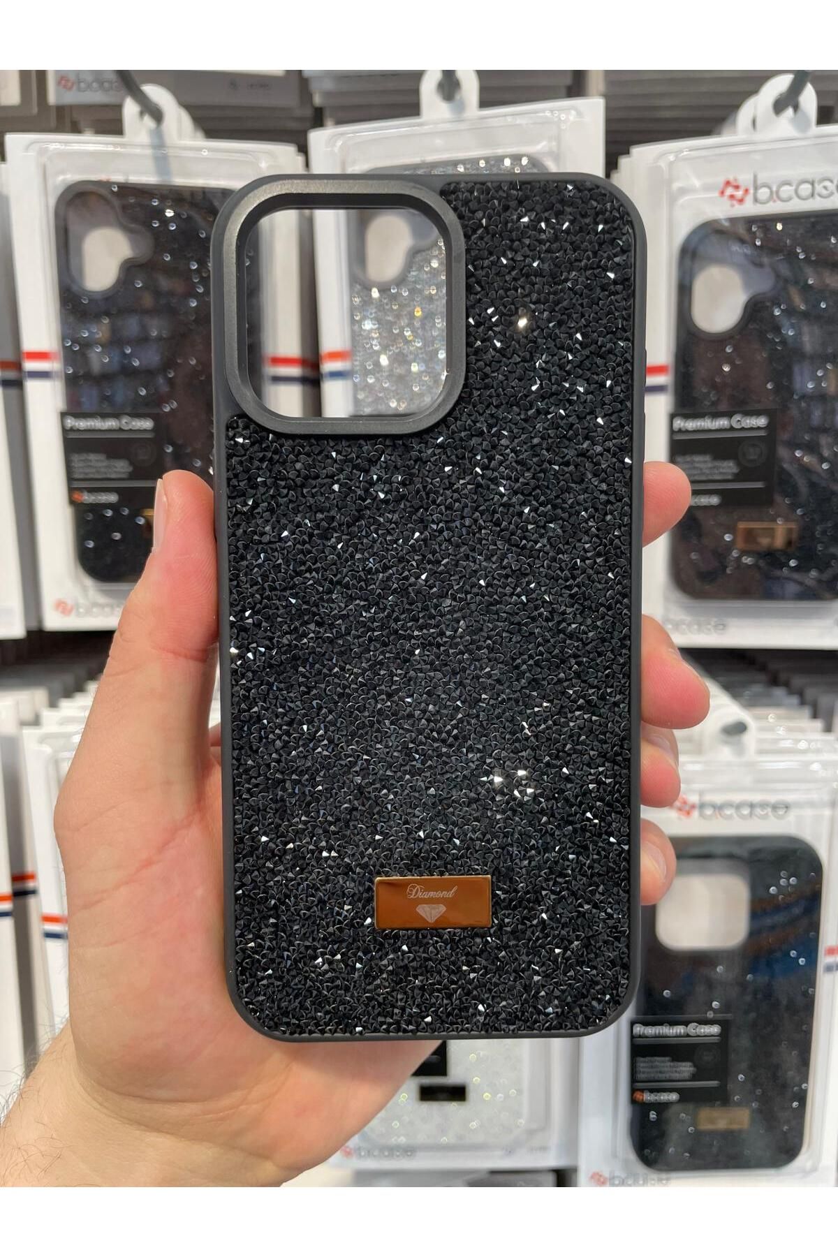 NEXE İPHONE 15 PRO MAX KILIF PIRLANTA TAŞLI DİAMOND PARLAK LÜX ÖZEL KAPAK