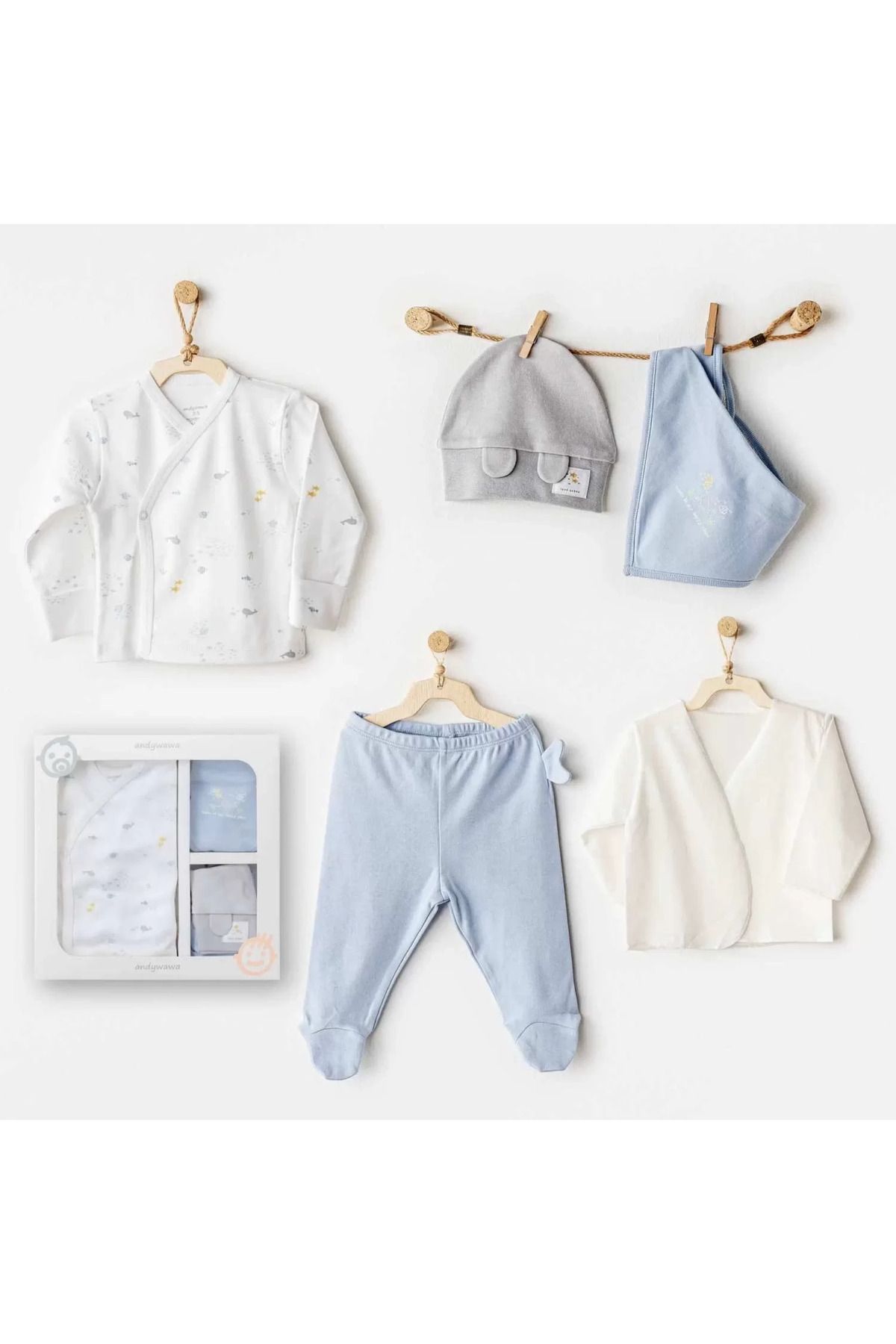 Shop58 Ocean İs My Happy Place 5 Parça Hastane Çıkışı White