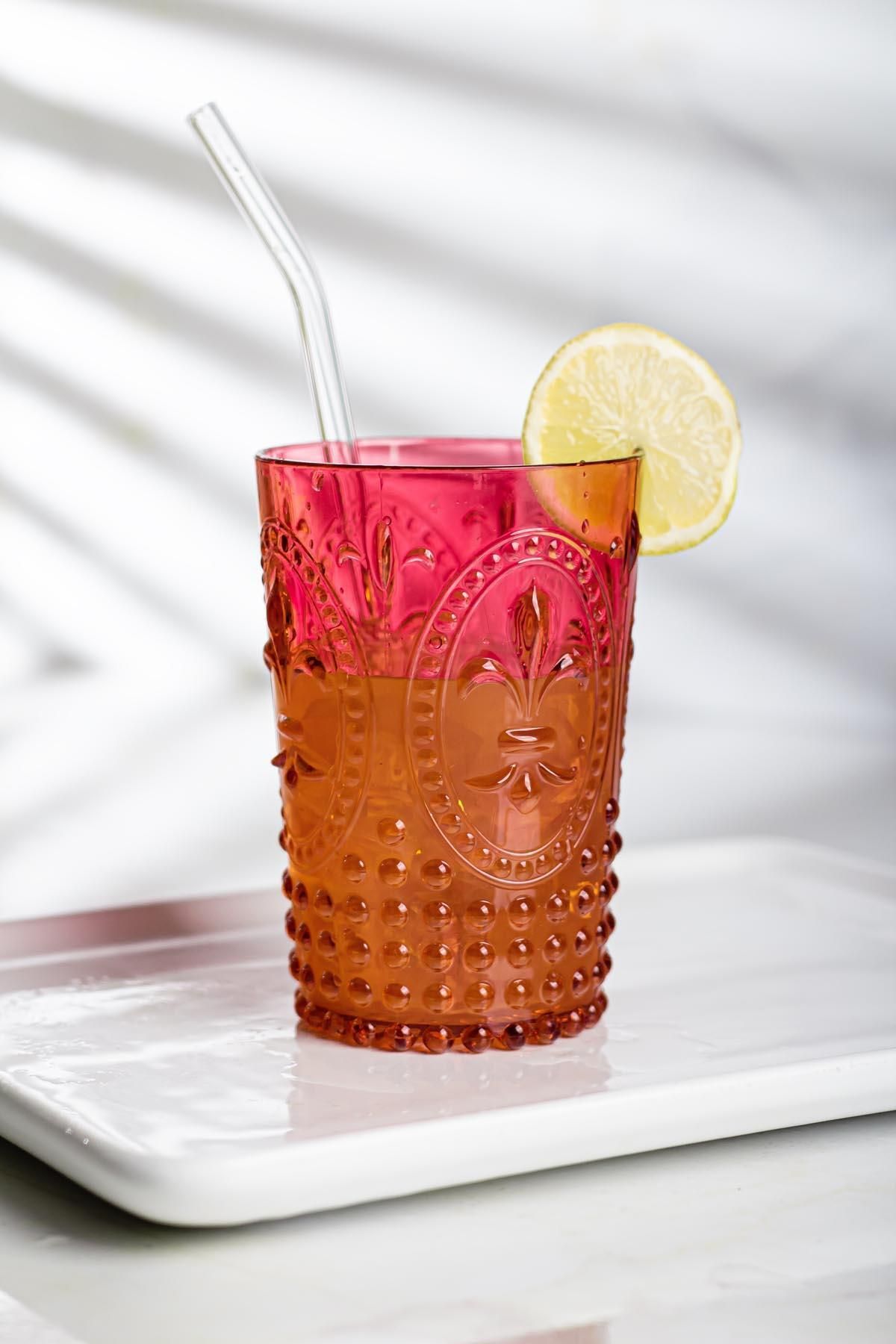 Shop58 Akrilik Kırmızı Tekli Kısa Bardak & Su Meşrubat Kahve Yanı Bardağı 400 ml ( Cam Değildir )