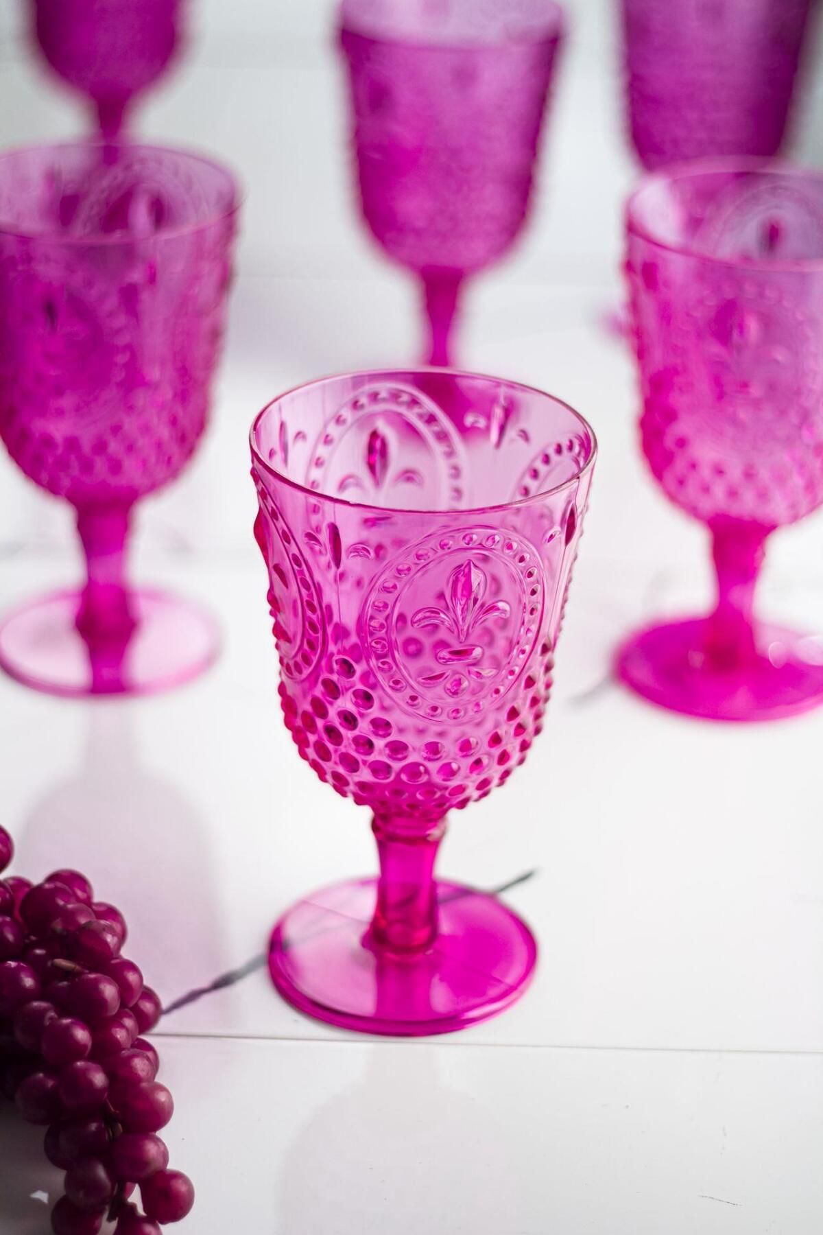 Shop58 Akrilik Pembe Tekli Kadeh & Su Meşrubat Kahve Yanı Bardağı 450 ml ( Cam Değildir )