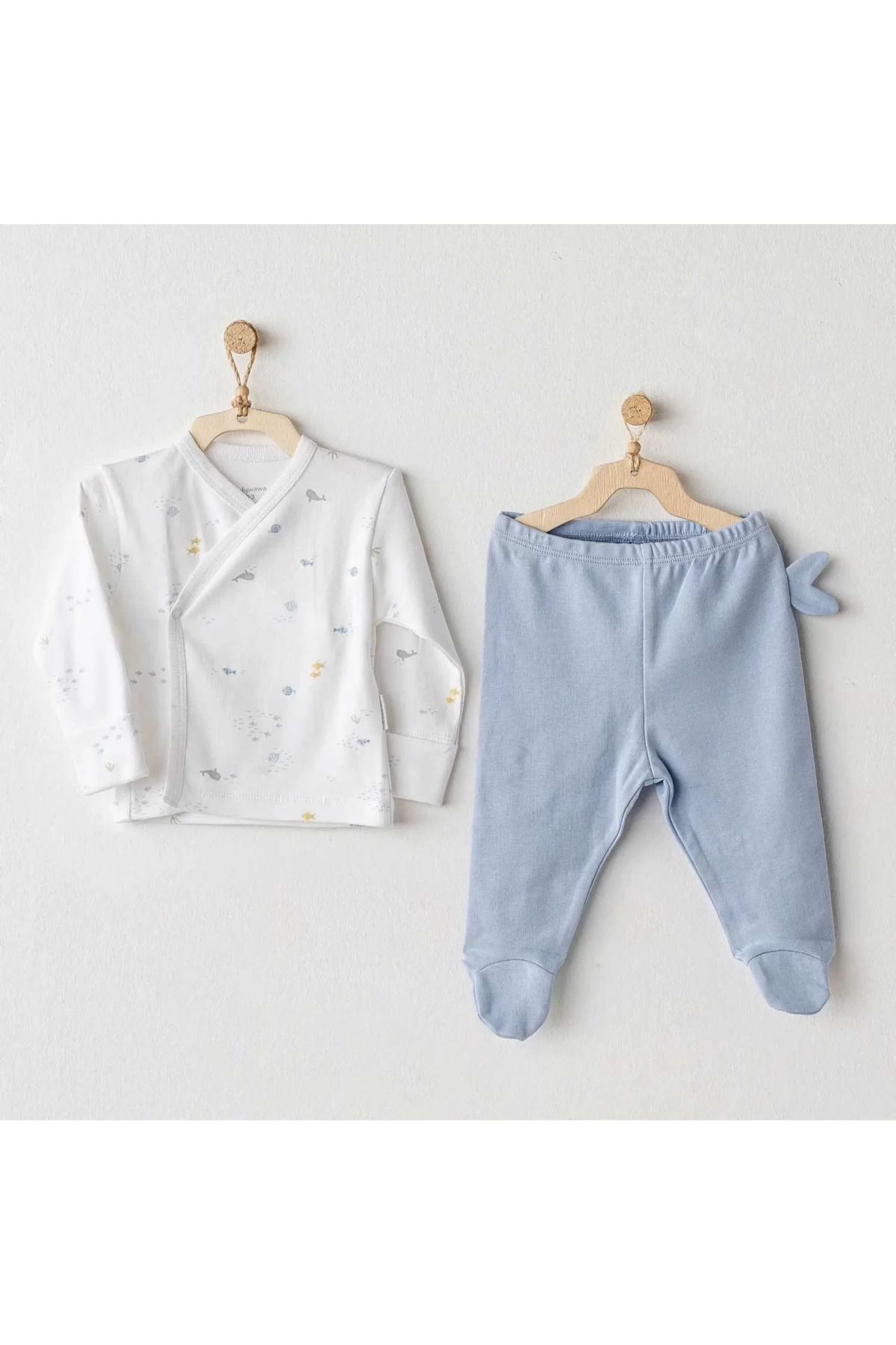 Shop58 Ocean İs My Happy Place 2'li Bebek Zıbın Blue