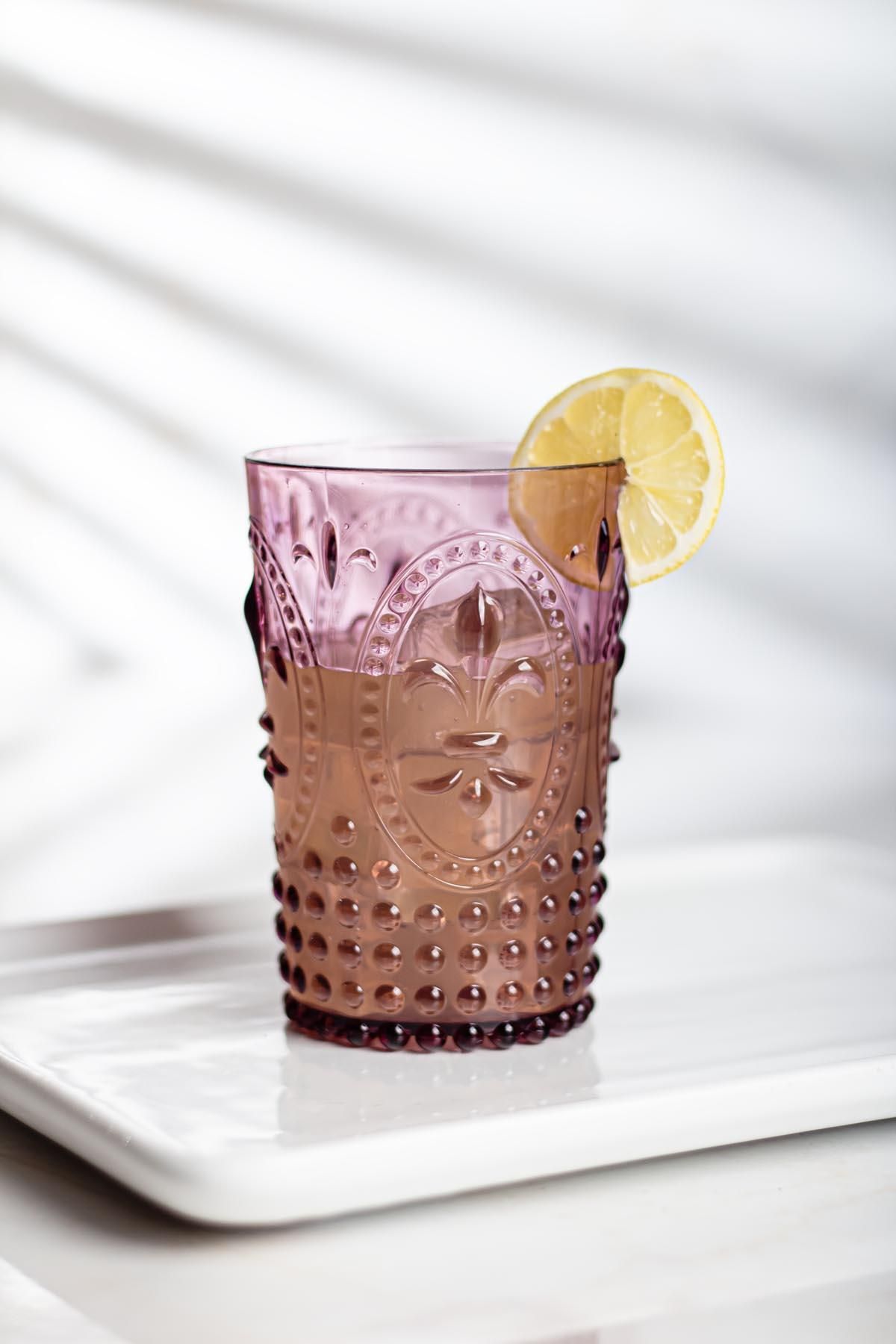 Shop58 Akrilik Mürdüm Tekli Kısa Bardak & Su Meşrubat Kahve Yanı Bardağı 400 ml ( Cam Değildir )