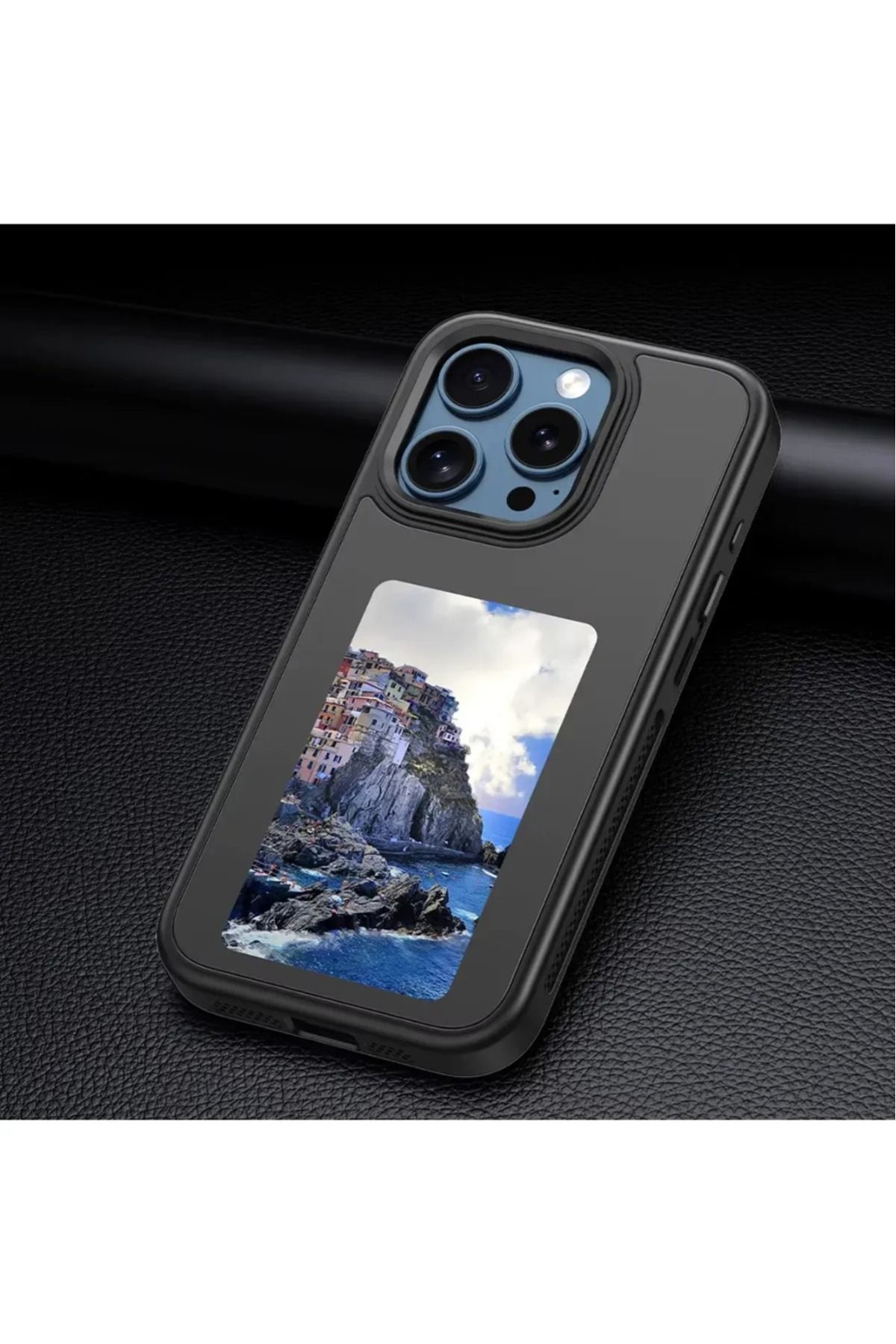 Vivaverse Dijital Nfc Serisi Apple Iphone 13 Pro Siyah Telefon Kılıfı- Fotoğraf Yansıtma