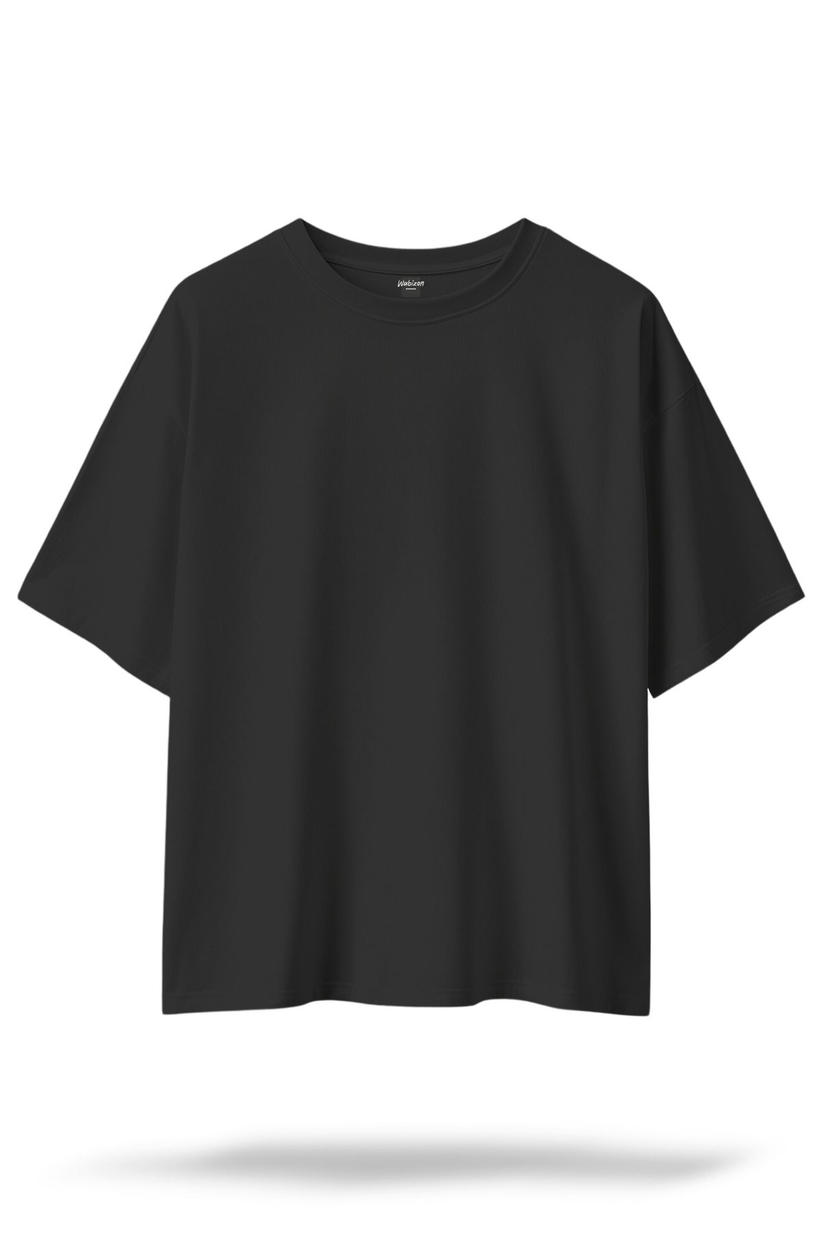 Wabizon Basic %100 Pamuk Oversize Siyah T-shirt | Geniş Kesim | Unisex