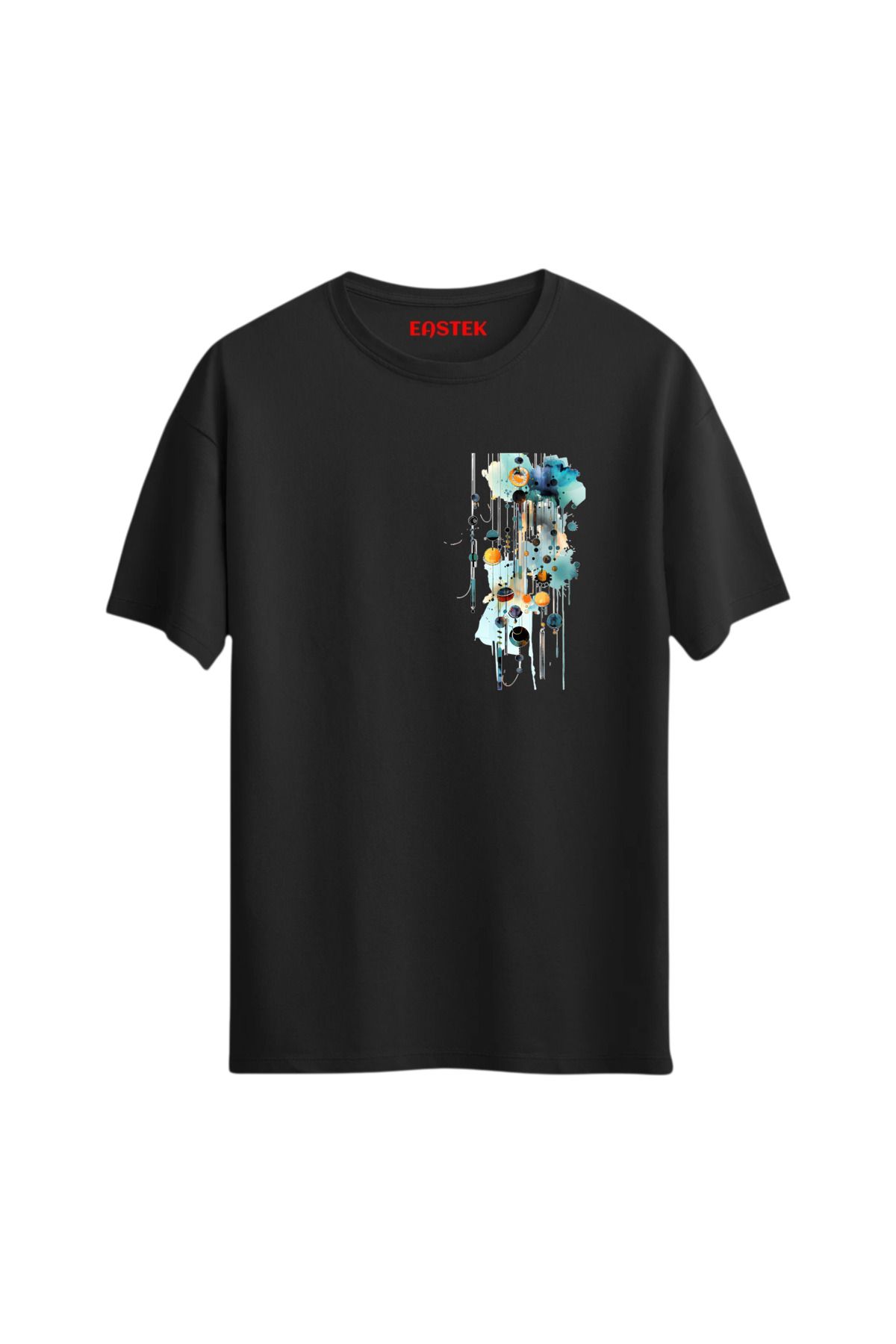 Eastek Abstract Geo Line Minimal Baskılı Tasarım T-Shirt