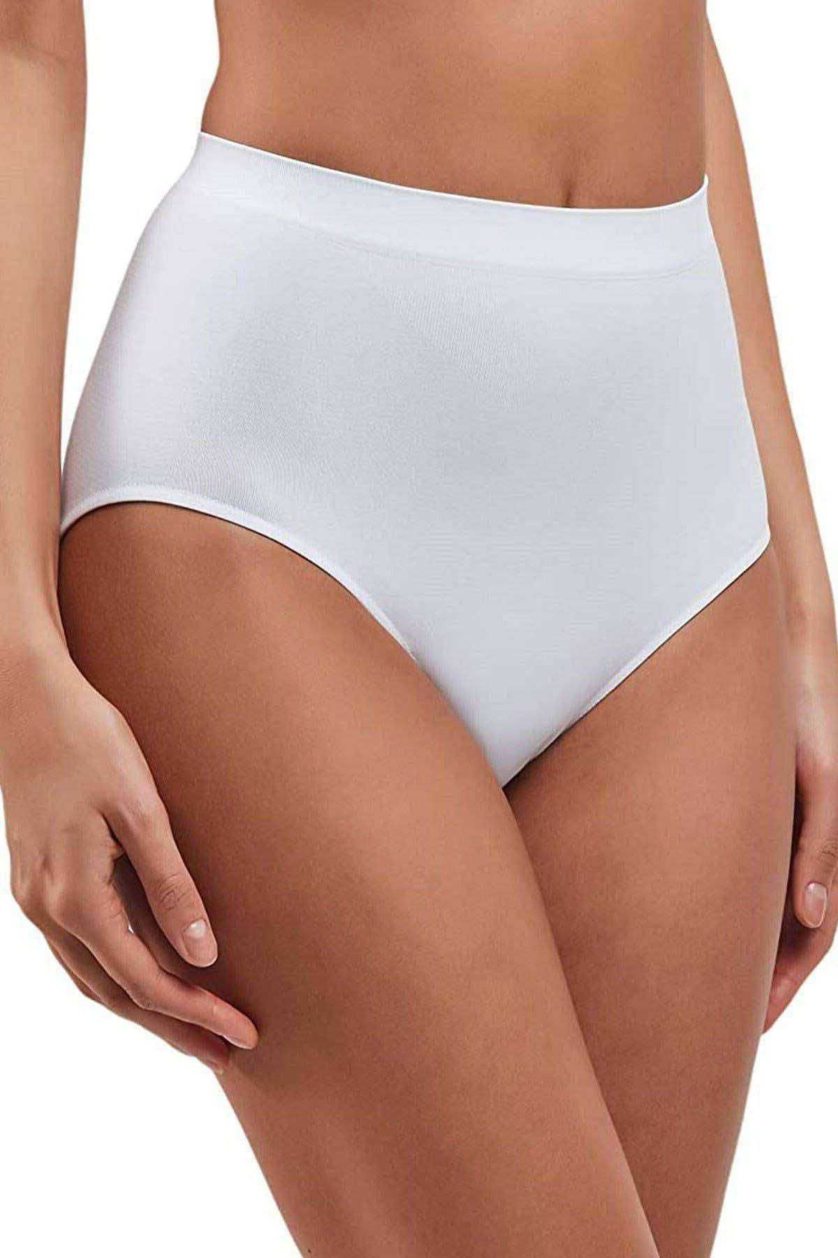 Shop58 Kadın Yüksek Bel Dikişsiz İz Yapmaz Slip Külot Beyaz 811