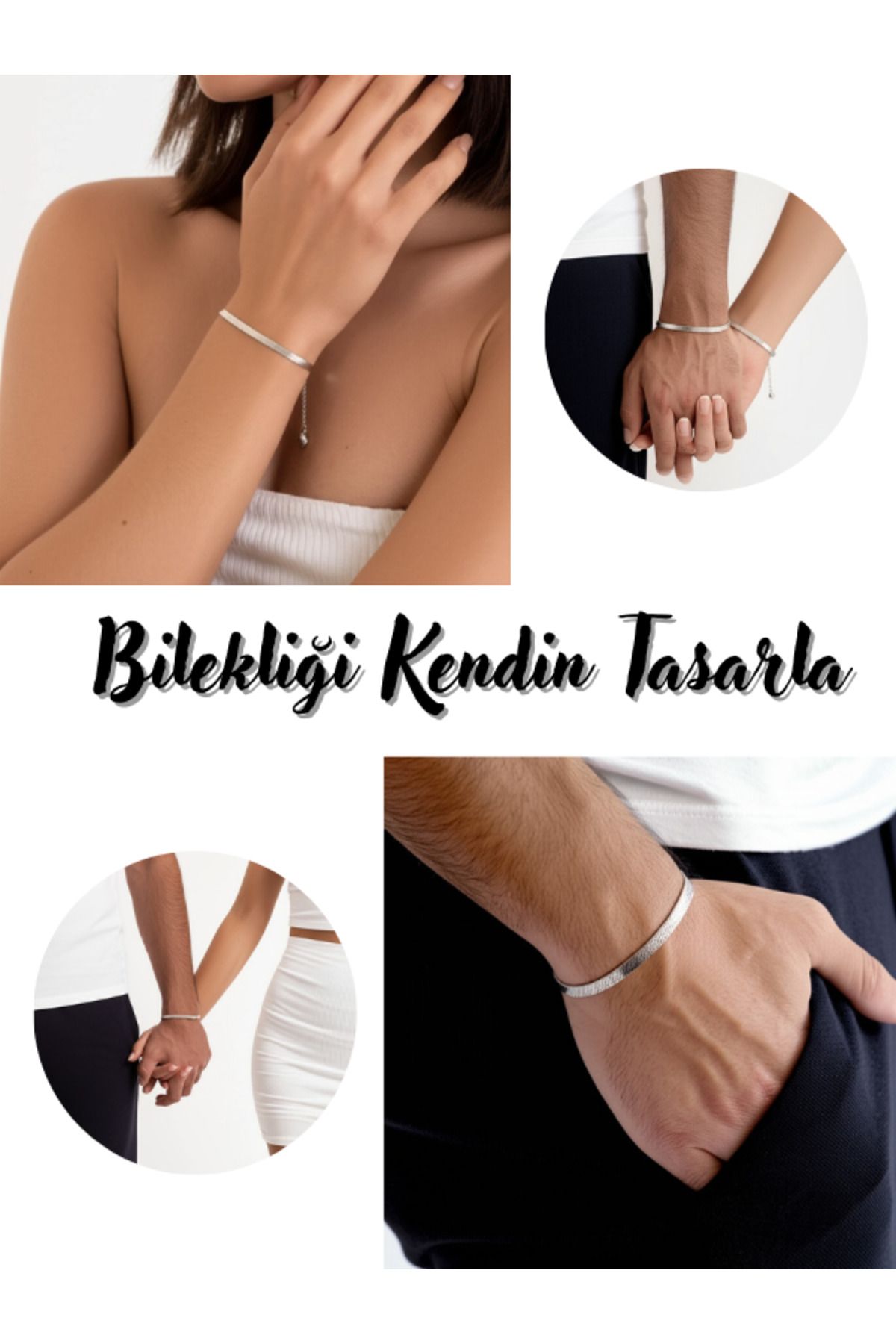 EFAYNU Kararmaz İtalyan Çelik 2 Adet Harfli Bileklik, Sevgili Bilekliği, Çift Bilekliği, Arkadaş Bilekliği