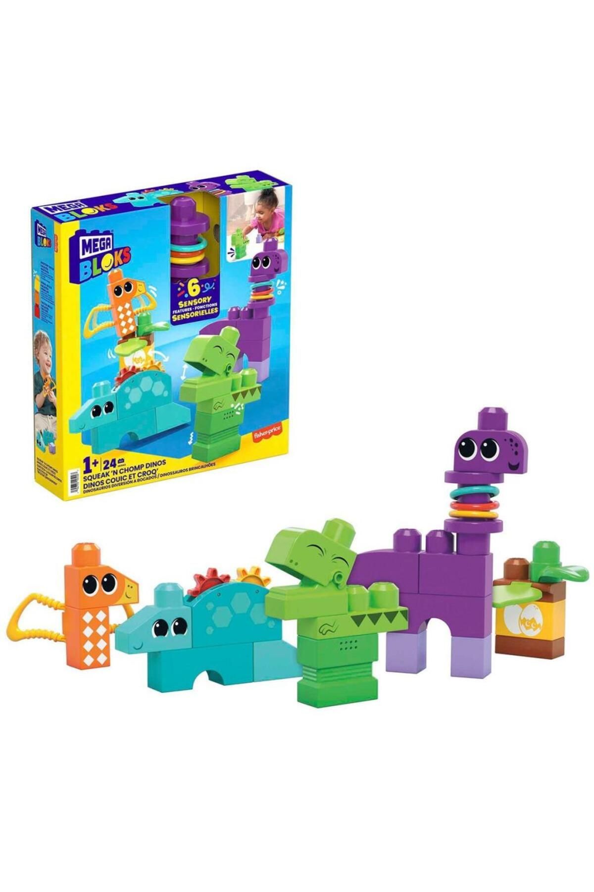 MR RZN STORE HKN43 Me ga Blo ks Sesli ve Hareketli Dinozorlar 24 parça +1 yaş