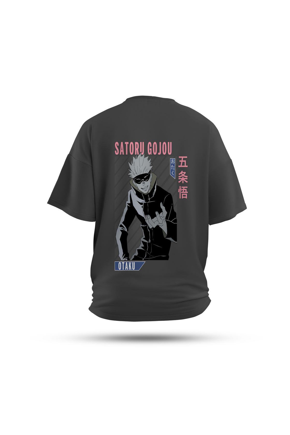 Zestia Unisex T-Shirt, Jujutsu Kaisen Anime Sırt Baskılı, Regular, %100 Pamuk, Antrasit T-Shirt No: 00161
