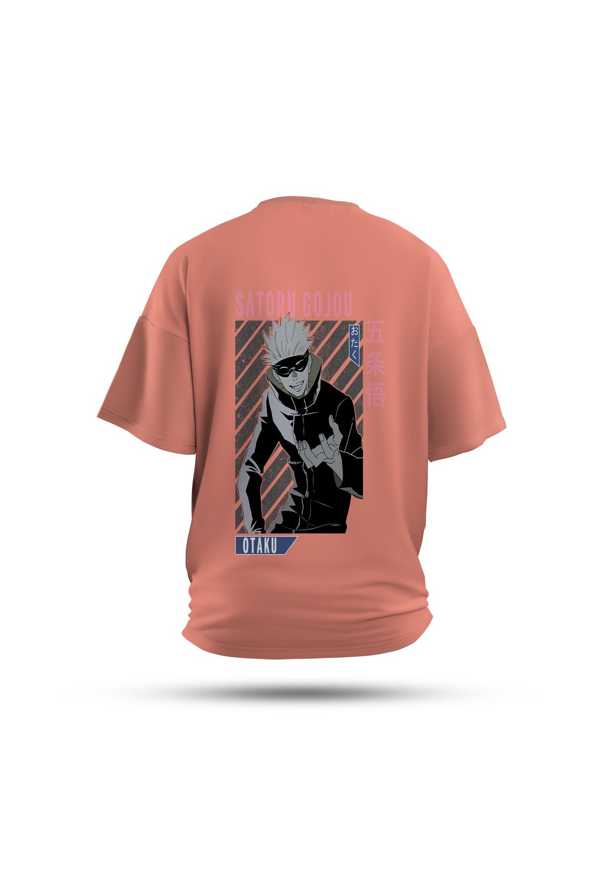 Zestia Unisex T-Shirt, Jujutsu Kaisen Anime Sırt Baskılı, Regular, %100 Pamuk, Somon T-Shirt No: 00161