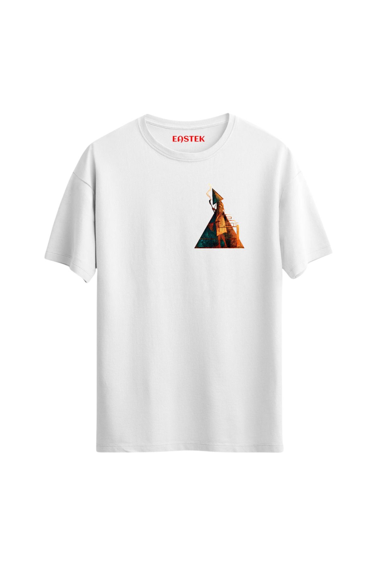 Eastek Mystic Pyramid Minimal Baskılı Tasarım T-Shirt