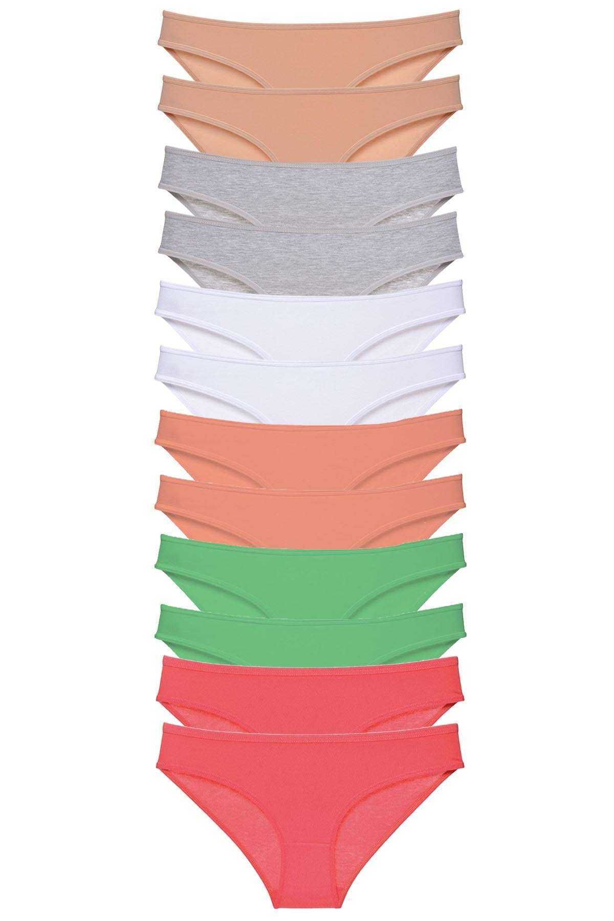 Shop58 12 adet Süper Eko Set Likralı Kadın Slip Külot Set 6