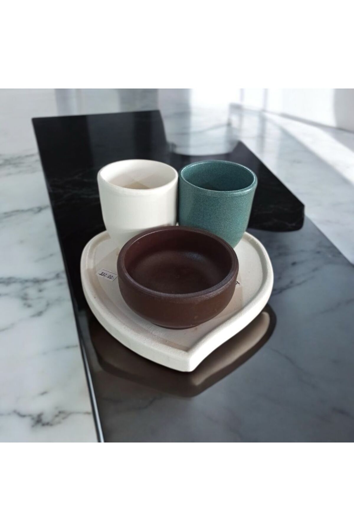 Home 3 lü tepsili dekoratif saksı