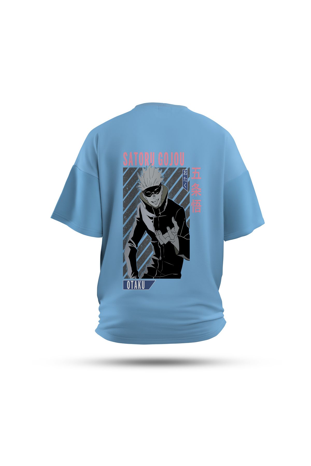 Zestia Unisex T-Shirt, Jujutsu Kaisen Anime Sırt Baskılı, Regular, %100 Pamuk, Mavi T-Shirt No: 00161